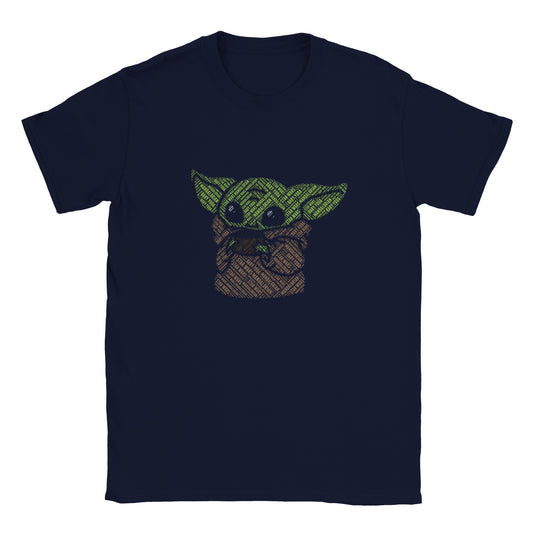 Artwork Børne T-shirt - Baby Yoda Kalligram Artwork - Klassisk Børne T-shirt