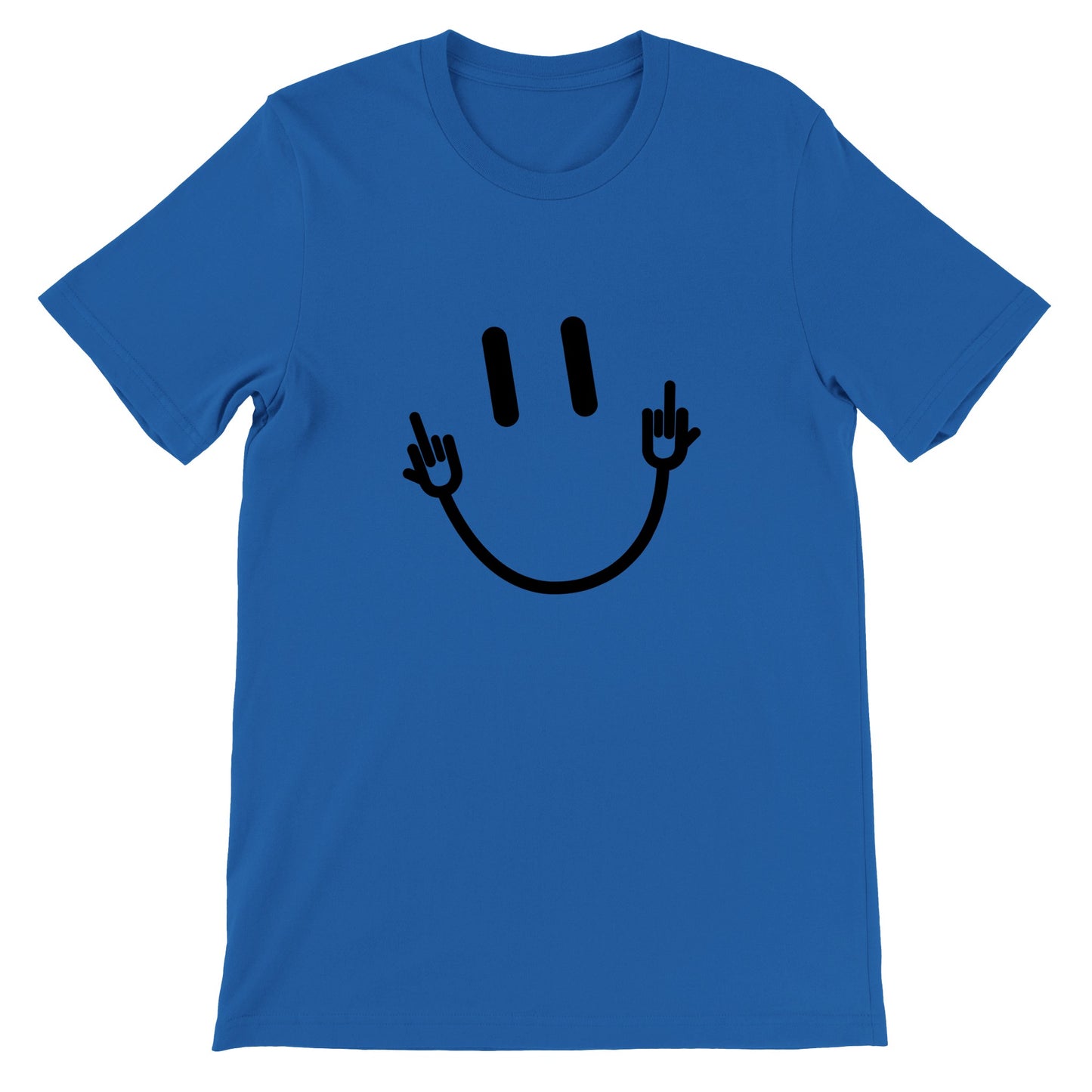 Sjove T-shirts - Happy Middlefinger Smiley Artwork - Premium Unisex T-shirt