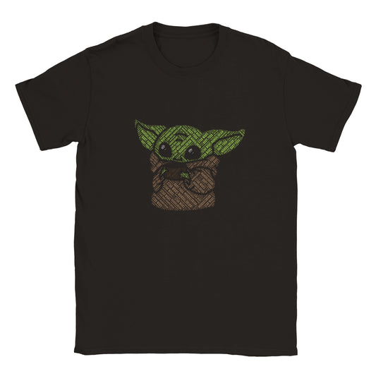 Artwork Børne T-shirt - Baby Yoda Kalligram Artwork - Klassisk Børne T-shirt