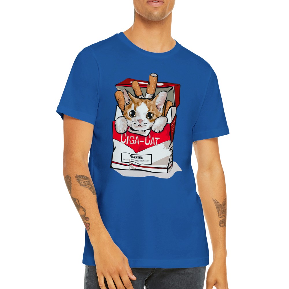 Ciga-Cat – Lustiges T-Shirt (Premium Unisex)