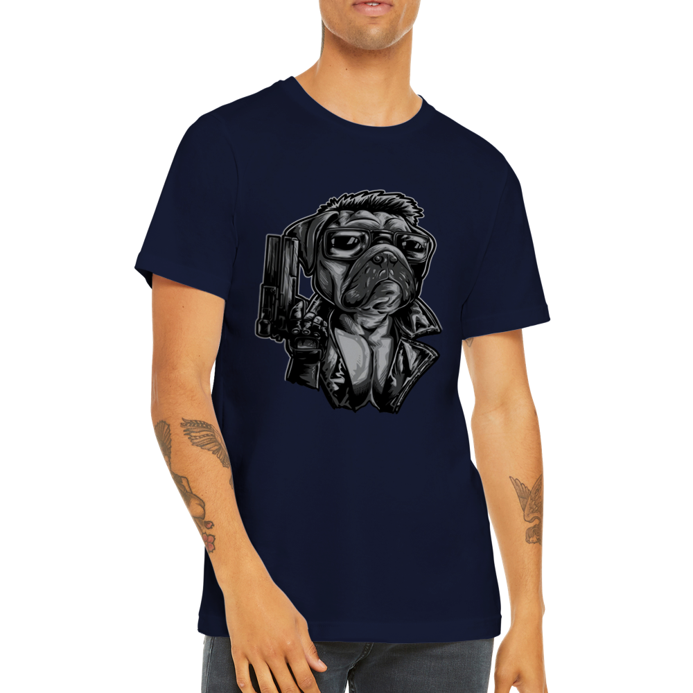 French Bulldog Frencinator – Sjov T-shirt (Premium Unisex)