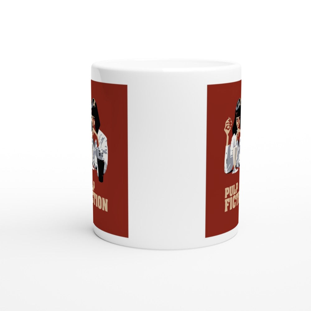 Pulp Fiction Tasse – Mia Wallace (Milkshake-Artwork, weiße Keramik, 330 ml)