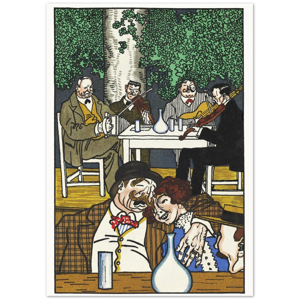 Poster Beim Heurigen (Beim Heurigen) von Moriz Jung Mat Posterpapier