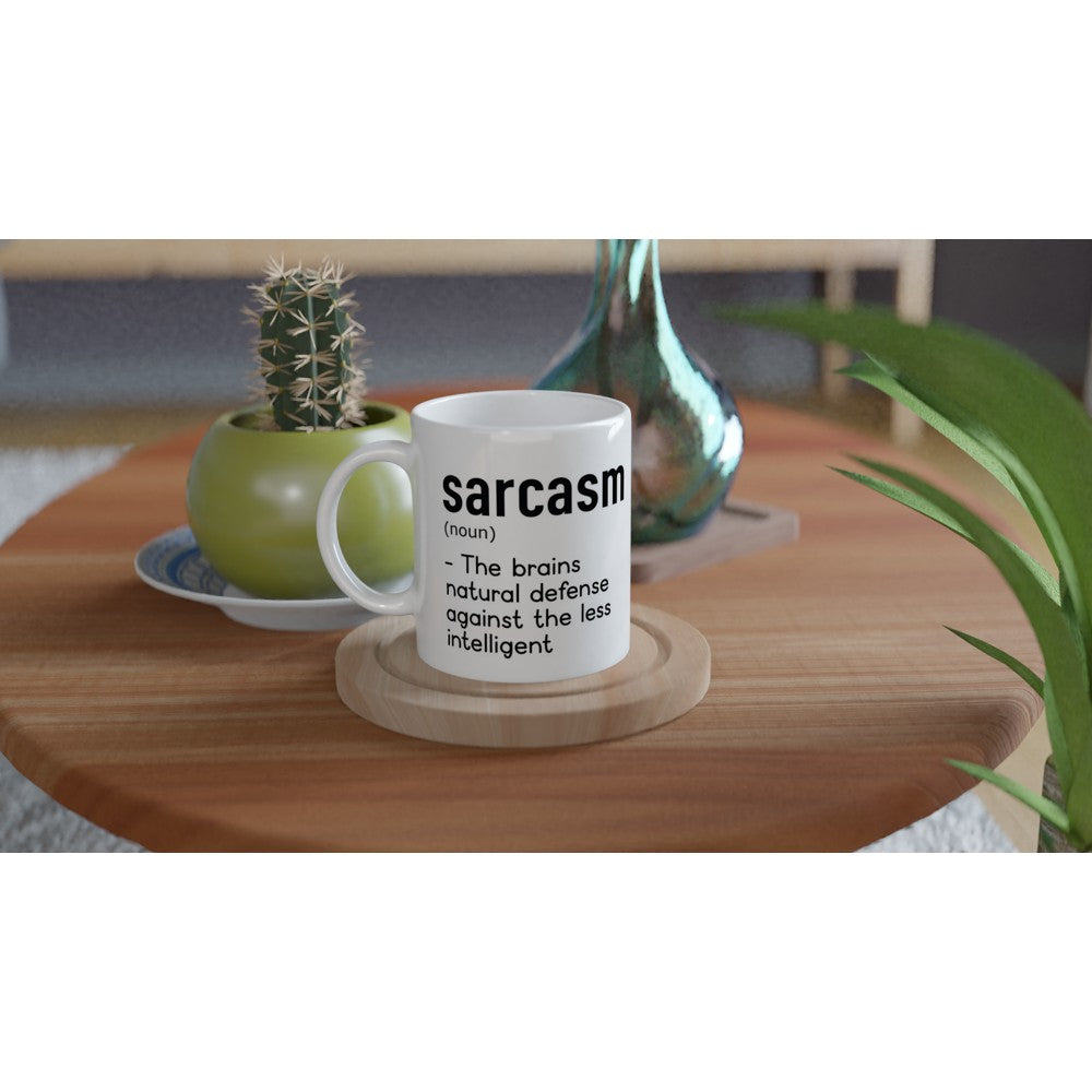Sarkasmus (Substantiv) – Lustige Tasse (weiße Keramik, 330 ml)