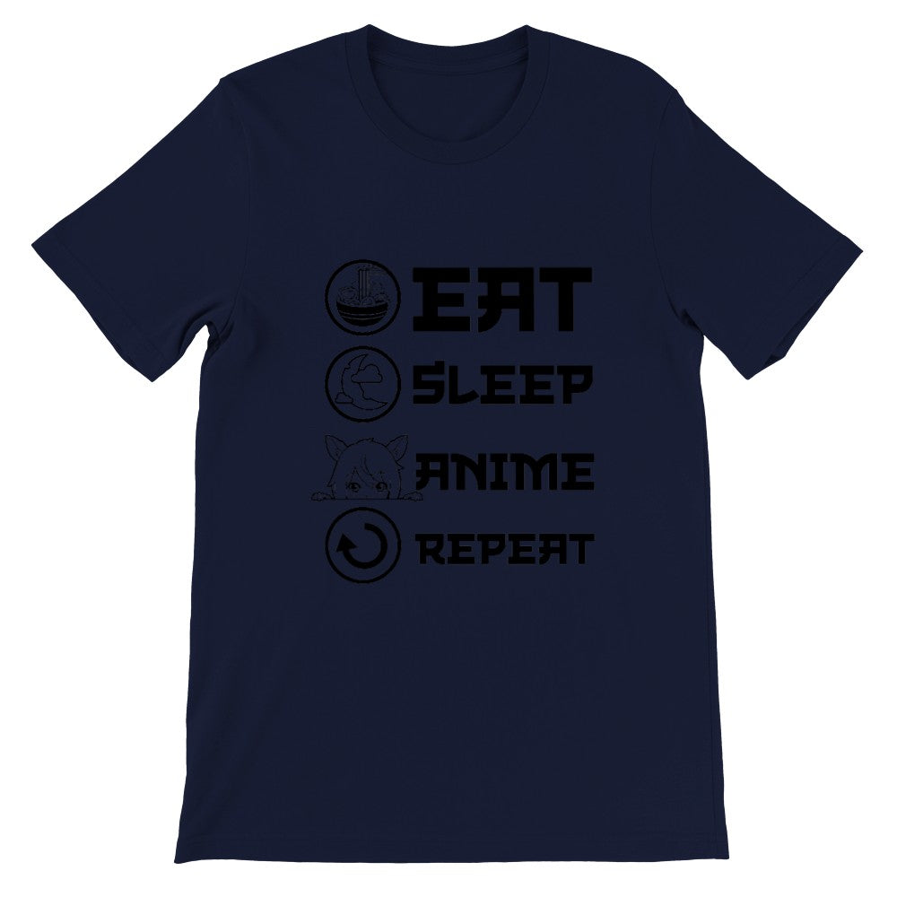 Quote t-shirt - Anime - Eat, Sleep, Anime, Repeat - Premium Unisex T-shirt
