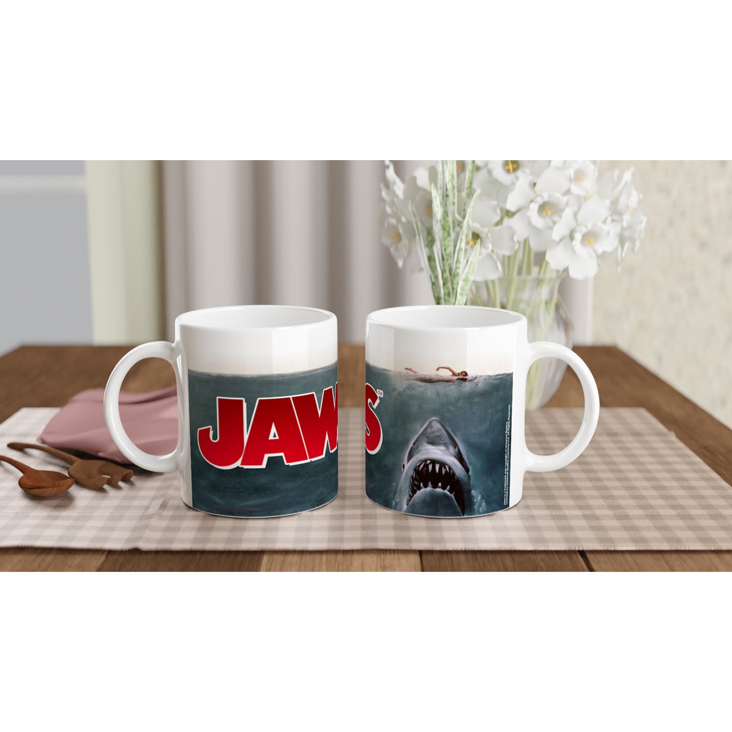 Officielt JAWS Krus - Jaws Surfer - 330ml Hvidt Krus