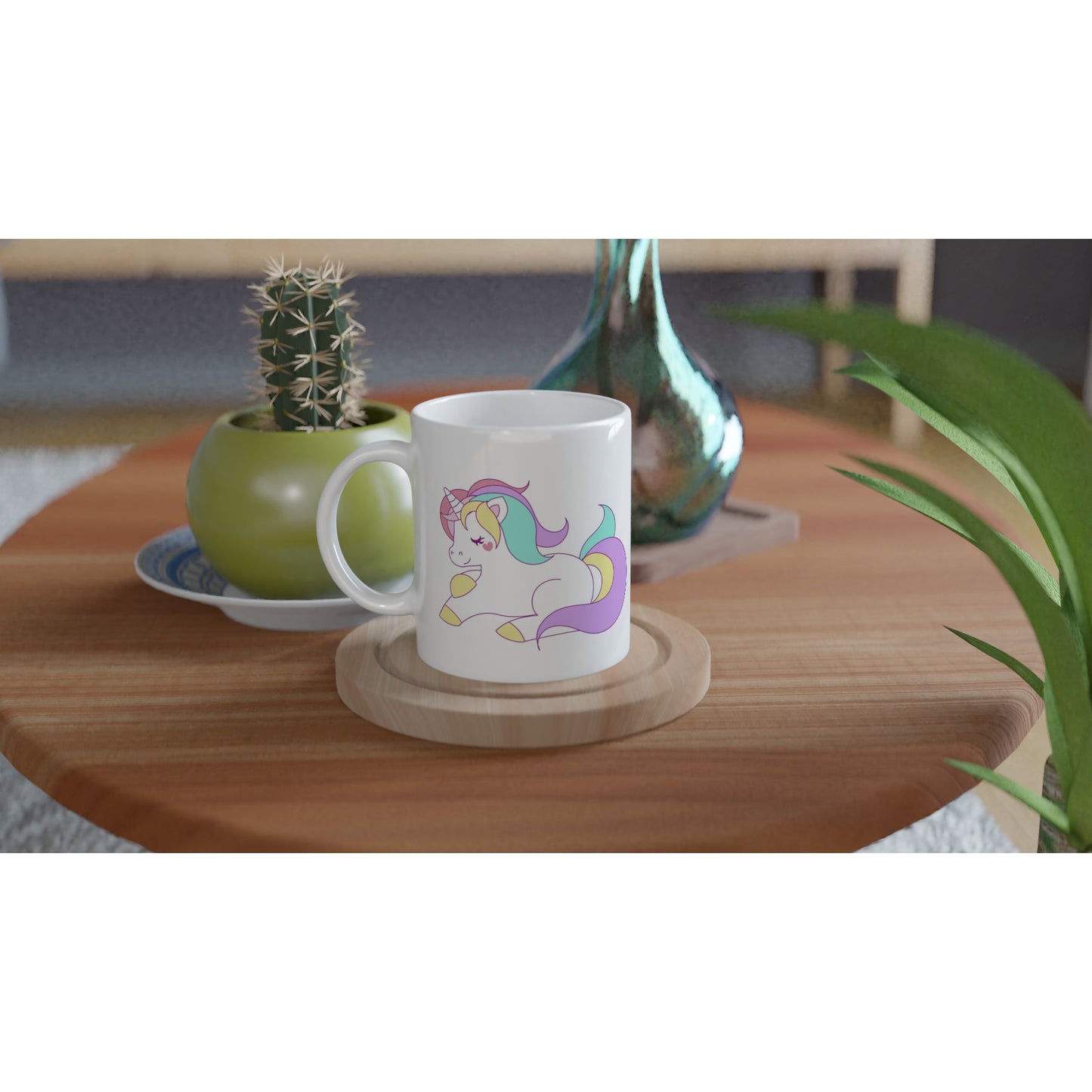 Kunstwerk-Tasse – Einhorn-Kunstwerk Nummer 1 – weiße Keramiktasse, 330 ml