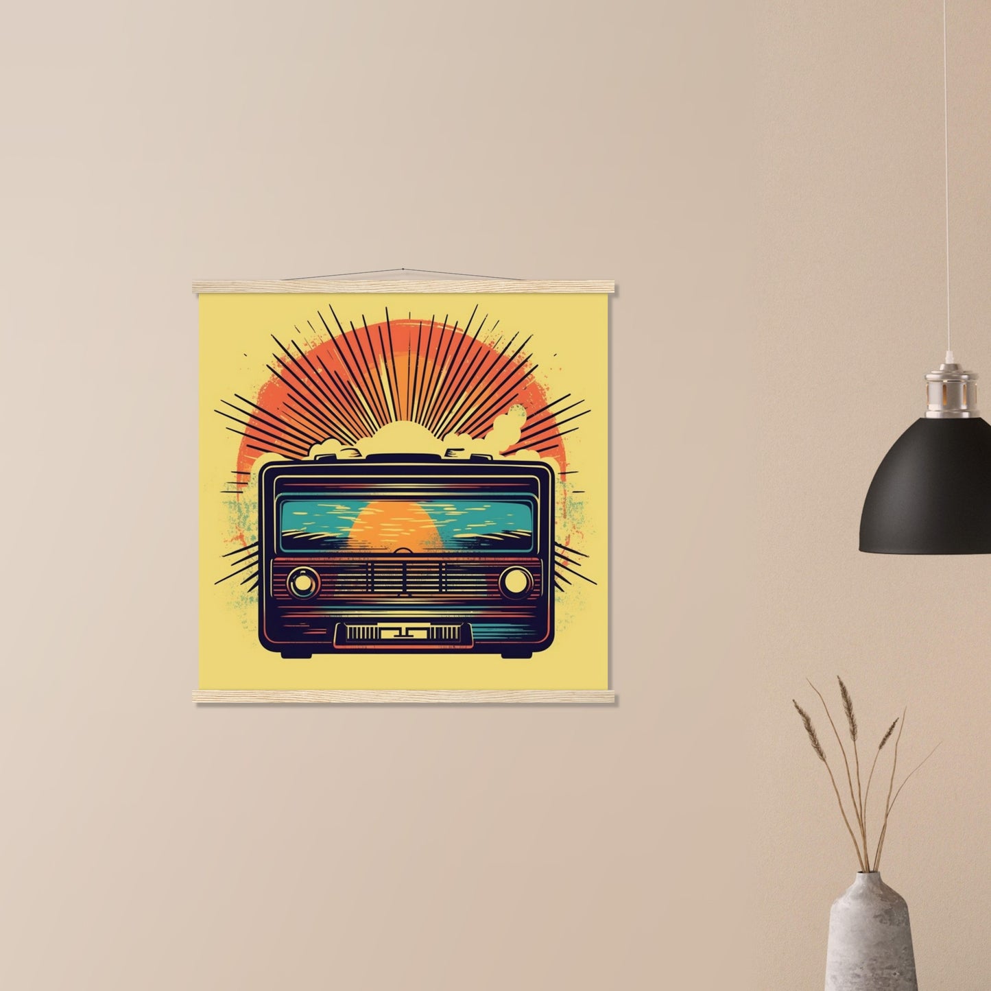 Plakat - Vintage Radio Artwork Number 1 - Premium Mat Papir Med Hanger