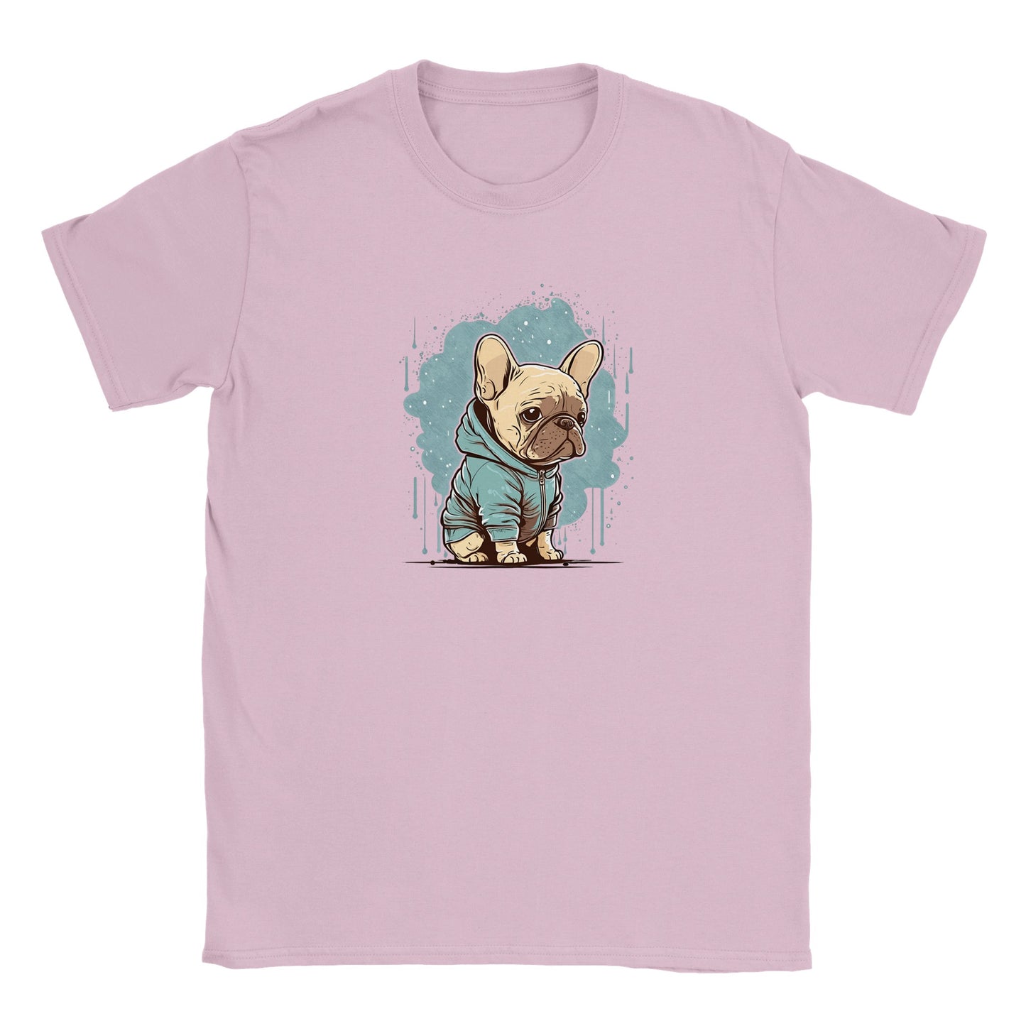 Børne T-shirt - Lys Fransk Bulldog light Hoodie Artwork - Klassisk Børne T-shirt