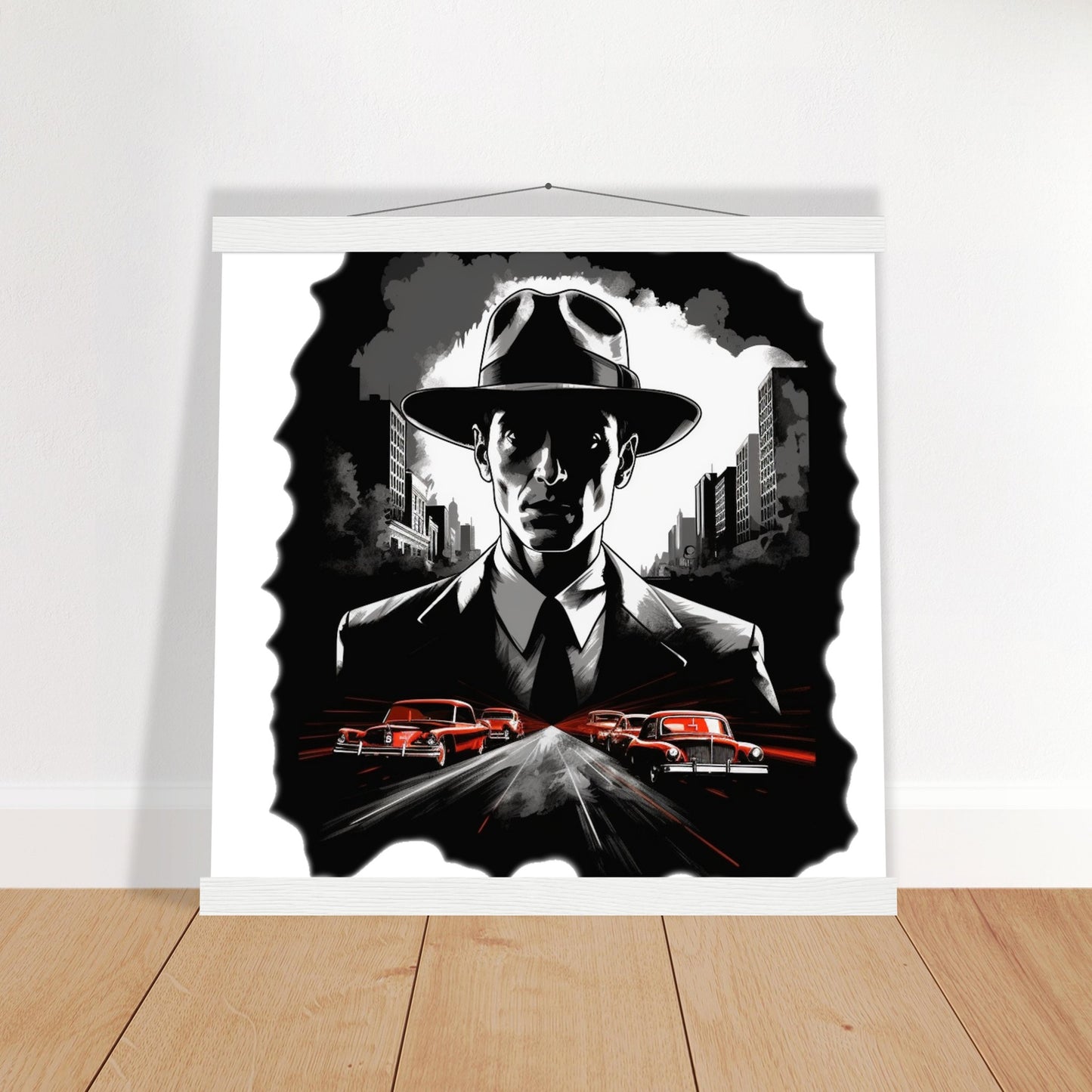 Poster – LA Noire Vintage-Kunstwerk – Premium-Matte mit Aufhänger 