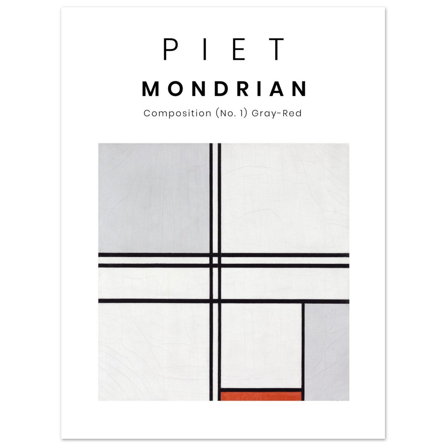 Poster - Piet Mondrian - Grey-Red painting (1935). Original from The Art Institute of Chicago. 