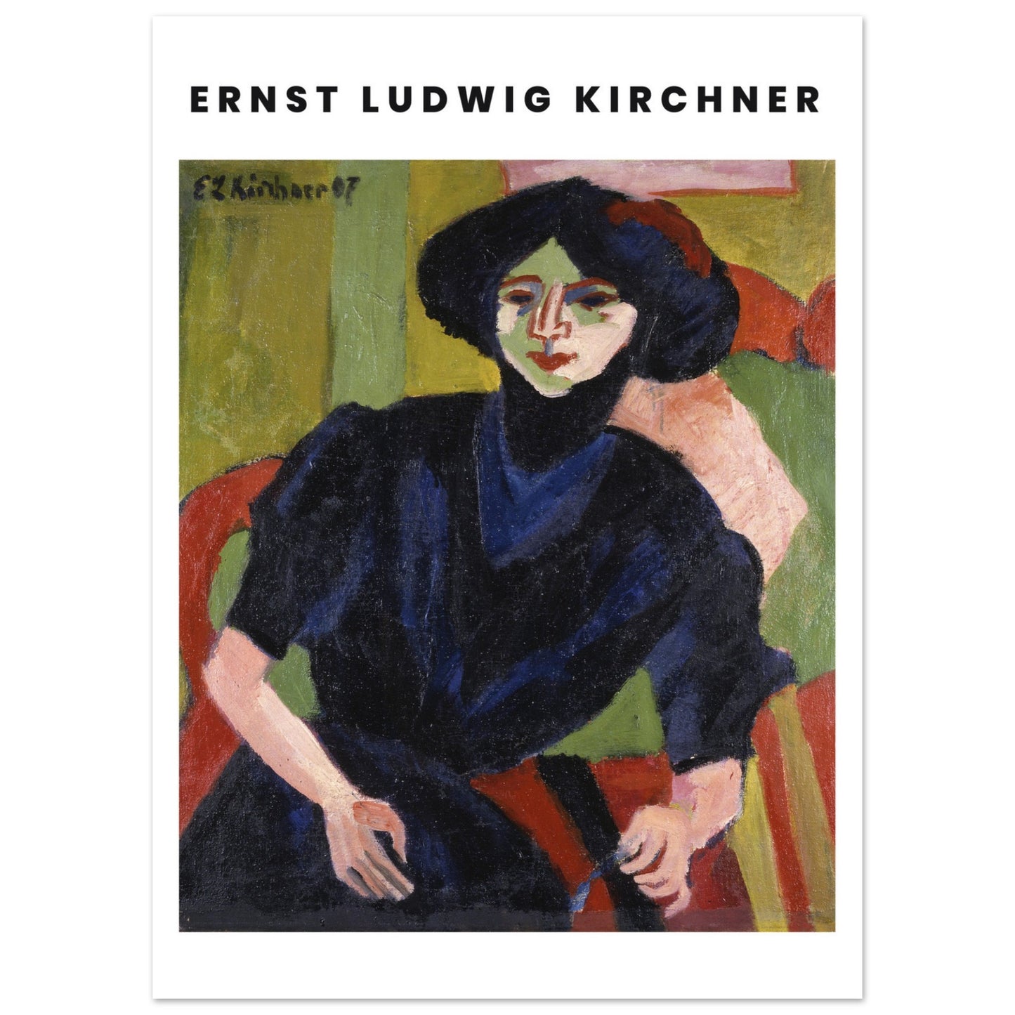 Plakat - Ernst Ludwig Kirchner - Vintage Kvinde Portræt