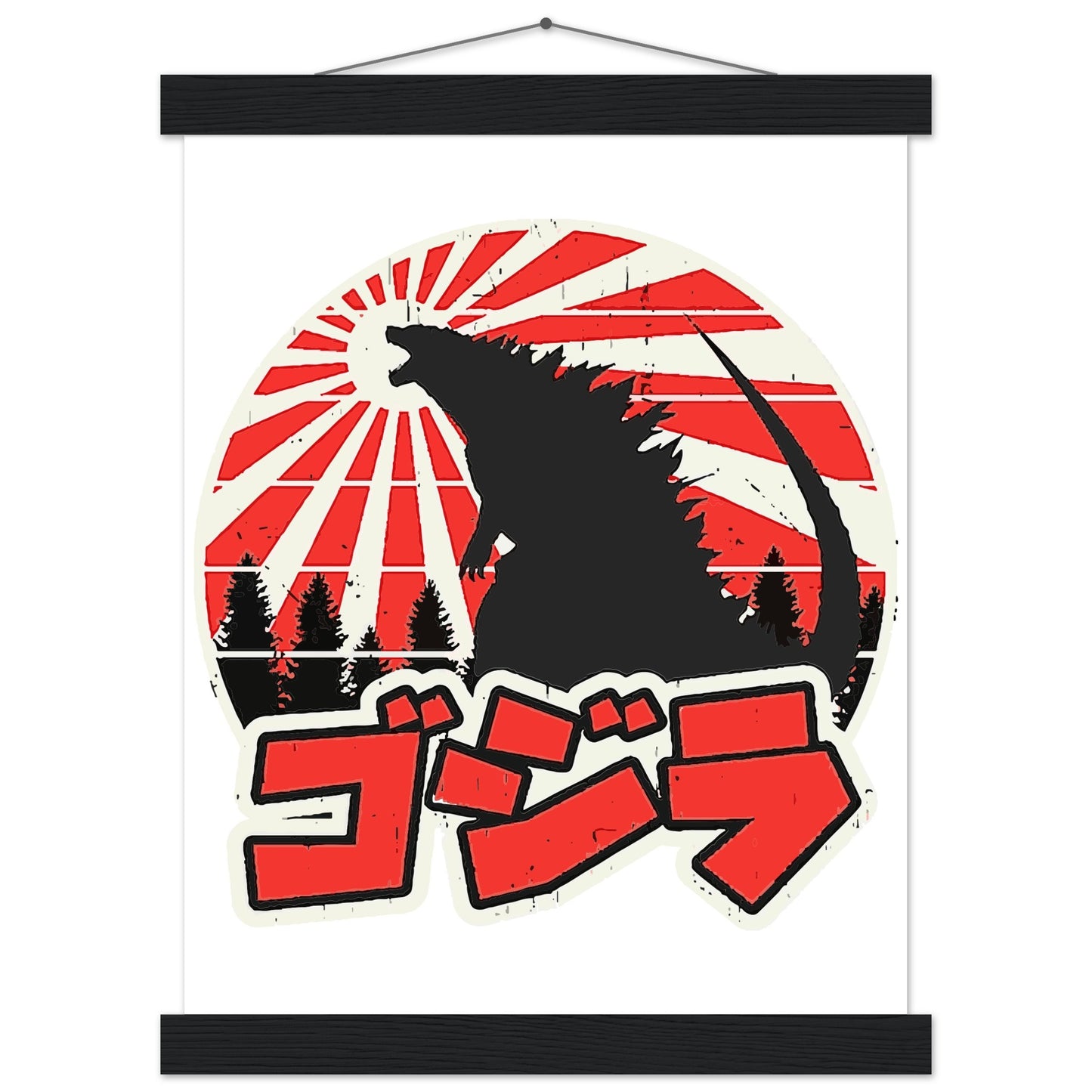 Film Plakat - Gojira - Godzilla Japan Artwork Platkat - Premium Mat Plakat med Hanger