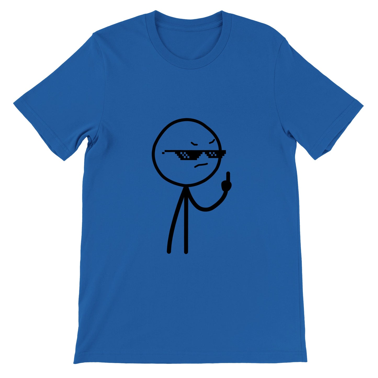 Funny T-Shirts - Middlefinger Thug Artwork Drawing - Premium Unisex T-Shirt 