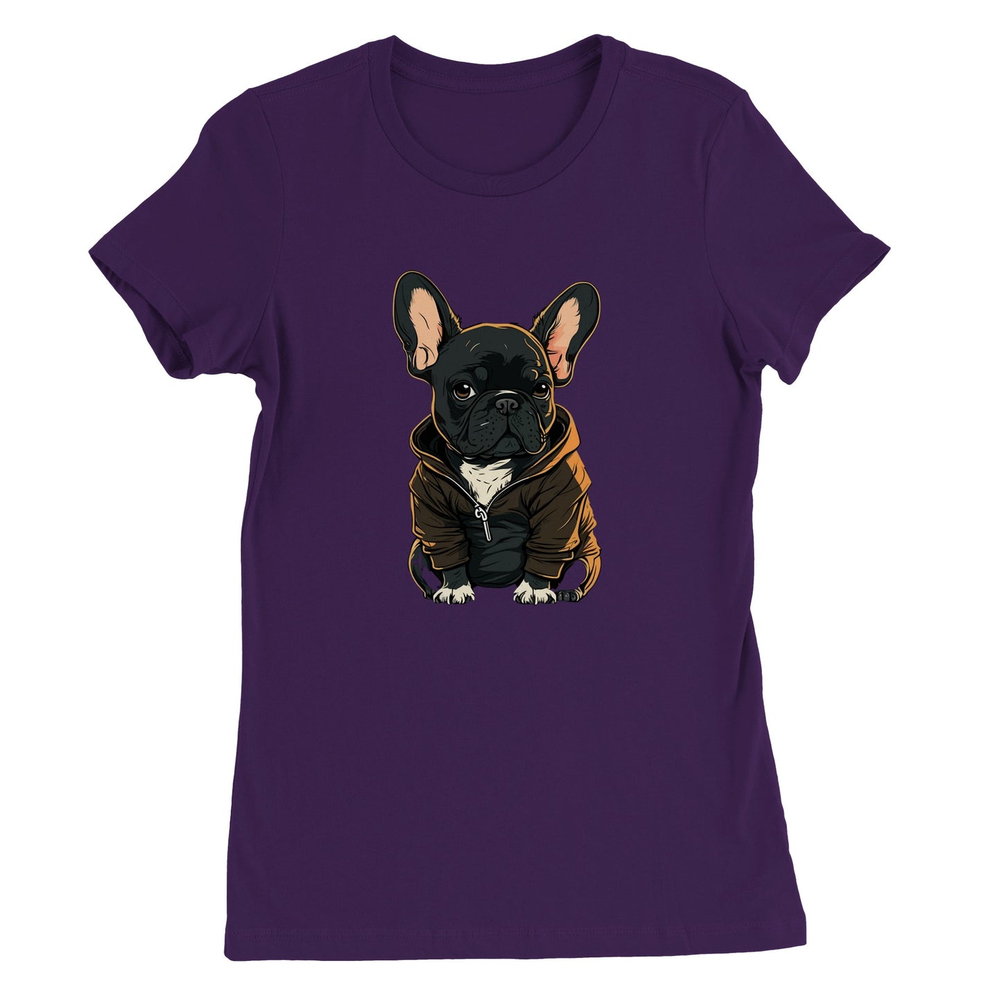 Dog T-shirt - French Bulldog Dark Hoodie Artwork - Premium Women's T-shirt 