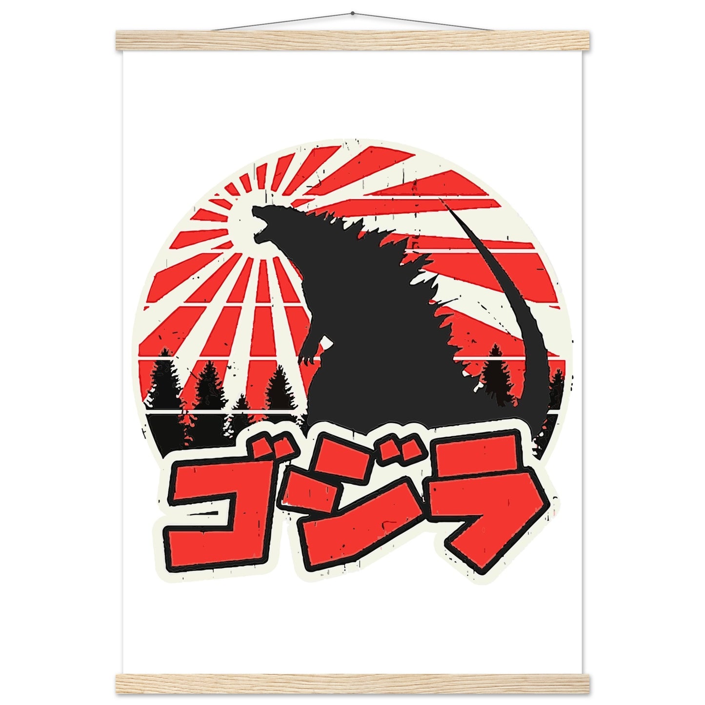 Film Plakat - Gojira - Godzilla Japan Artwork Platkat - Premium Mat Plakat med Hanger