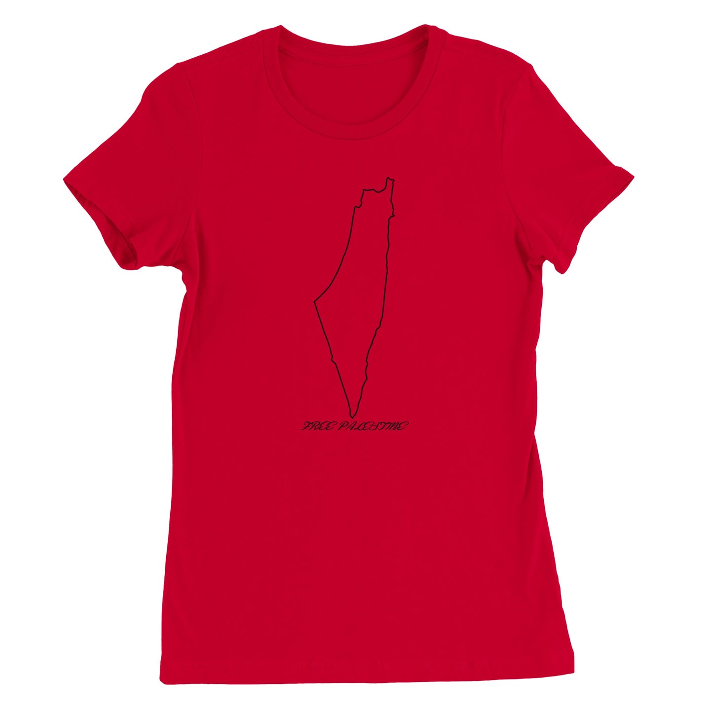 Free Palestine - Outline - Premium Kvinde T-shirt
