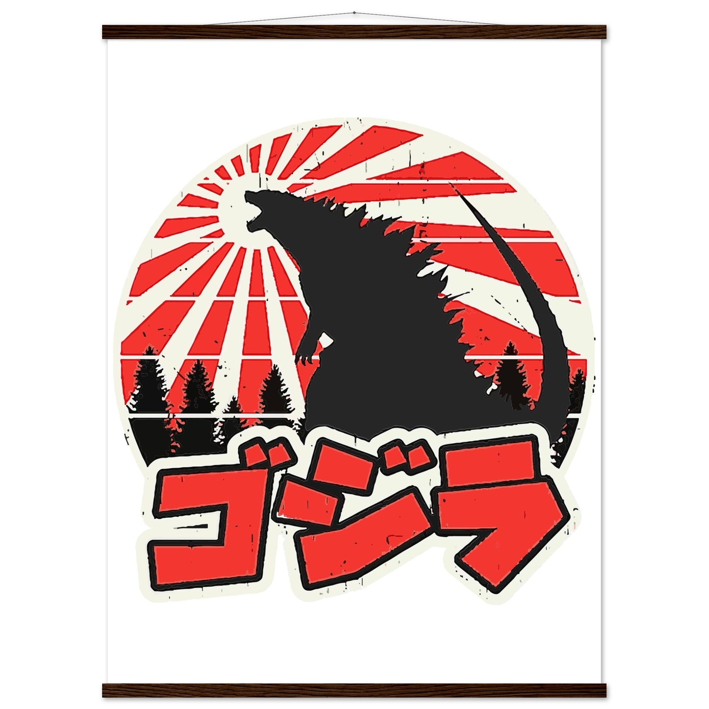 Film Plakat - Gojira - Godzilla Japan Artwork Platkat - Premium Mat Plakat med Hanger