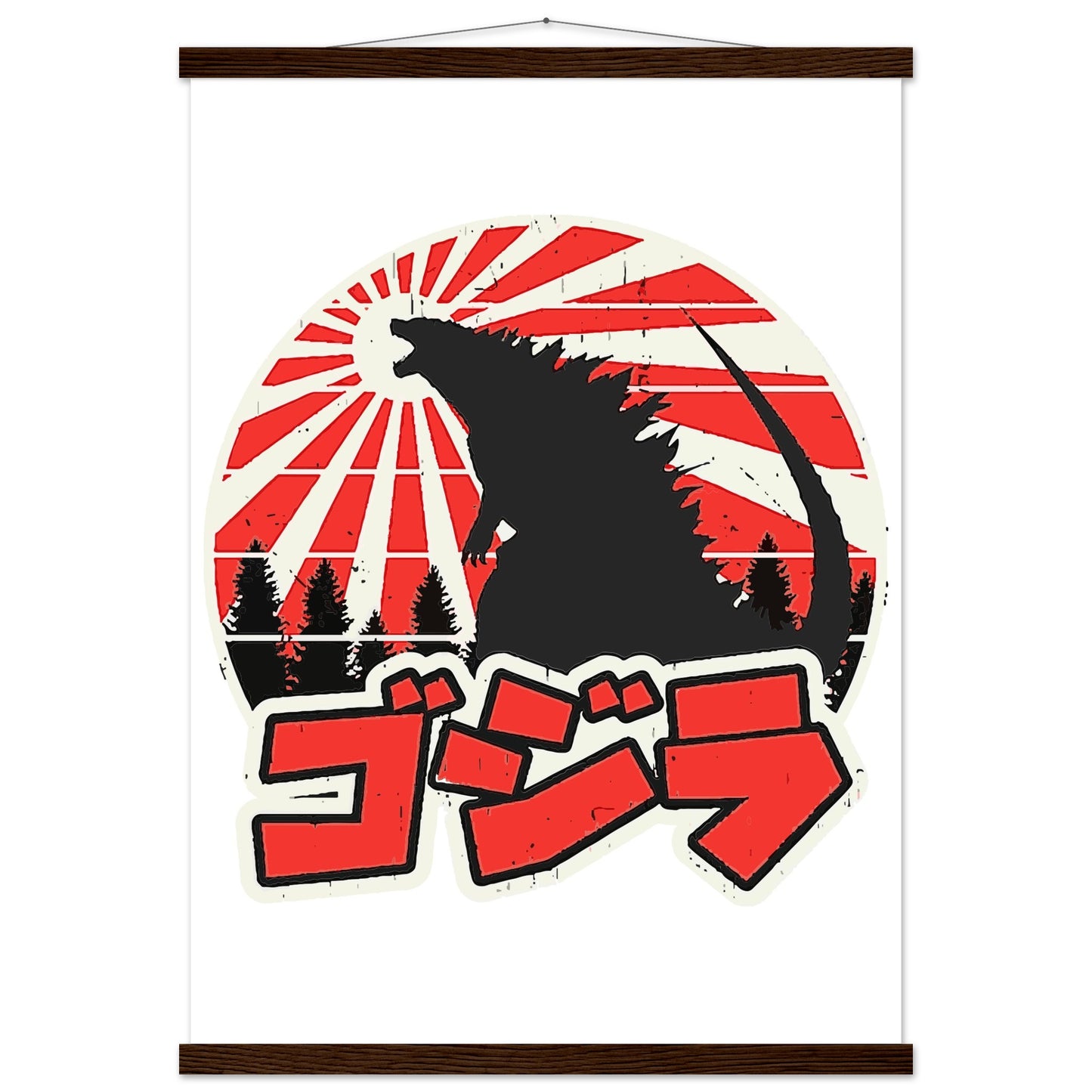 Film Plakat - Gojira - Godzilla Japan Artwork Platkat - Premium Mat Plakat med Hanger