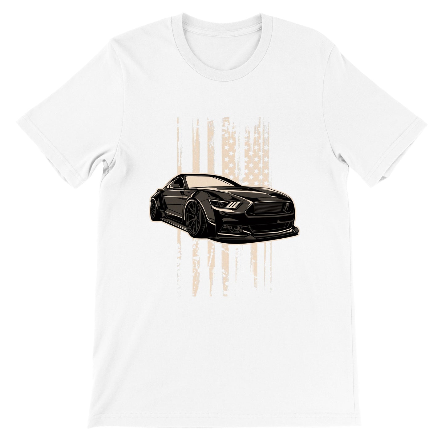 Car T-shirt - The Legendary Mustang - Artwork - Premium Unisex T-shirt
