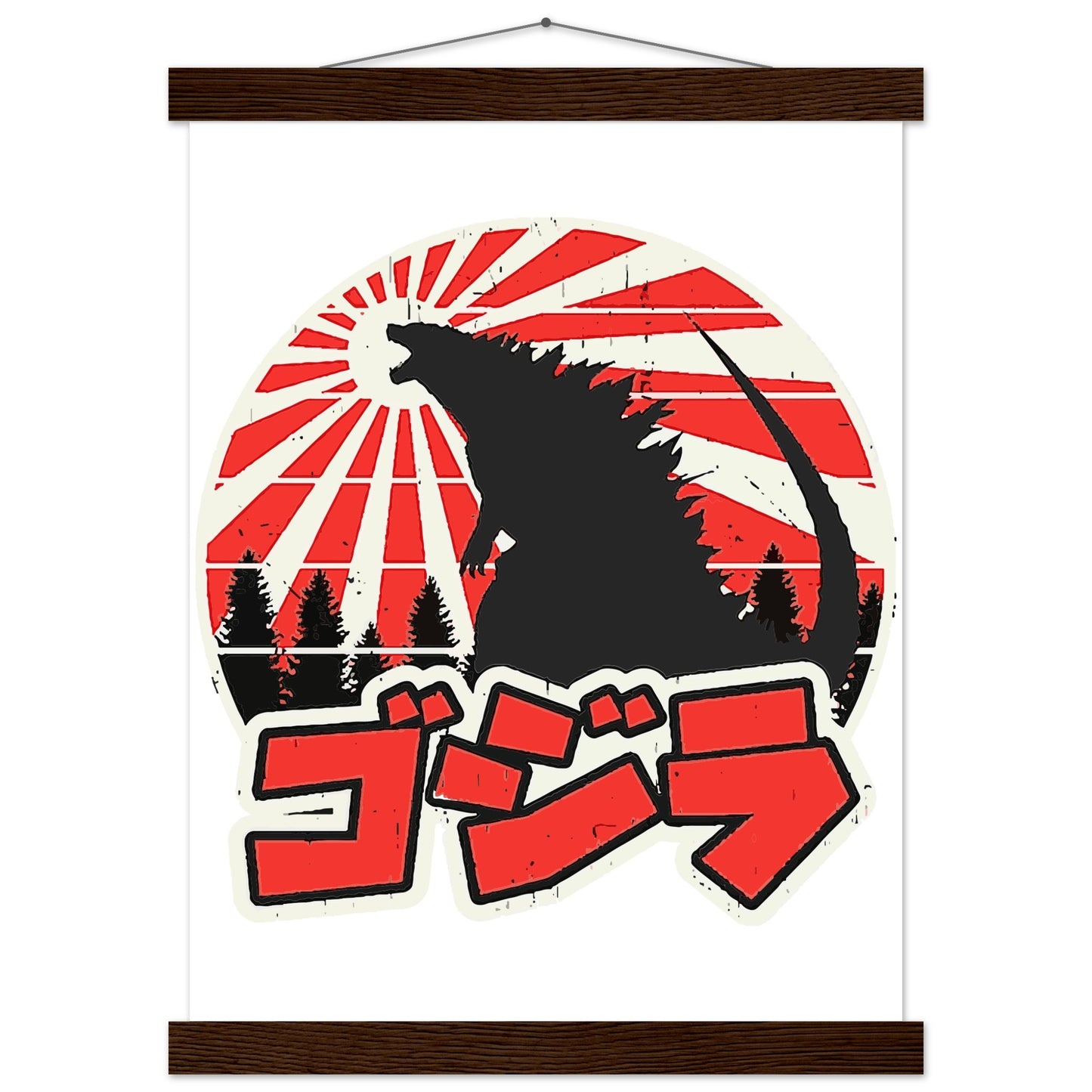 Film Plakat - Gojira - Godzilla Japan Artwork Platkat - Premium Mat Plakat med Hanger