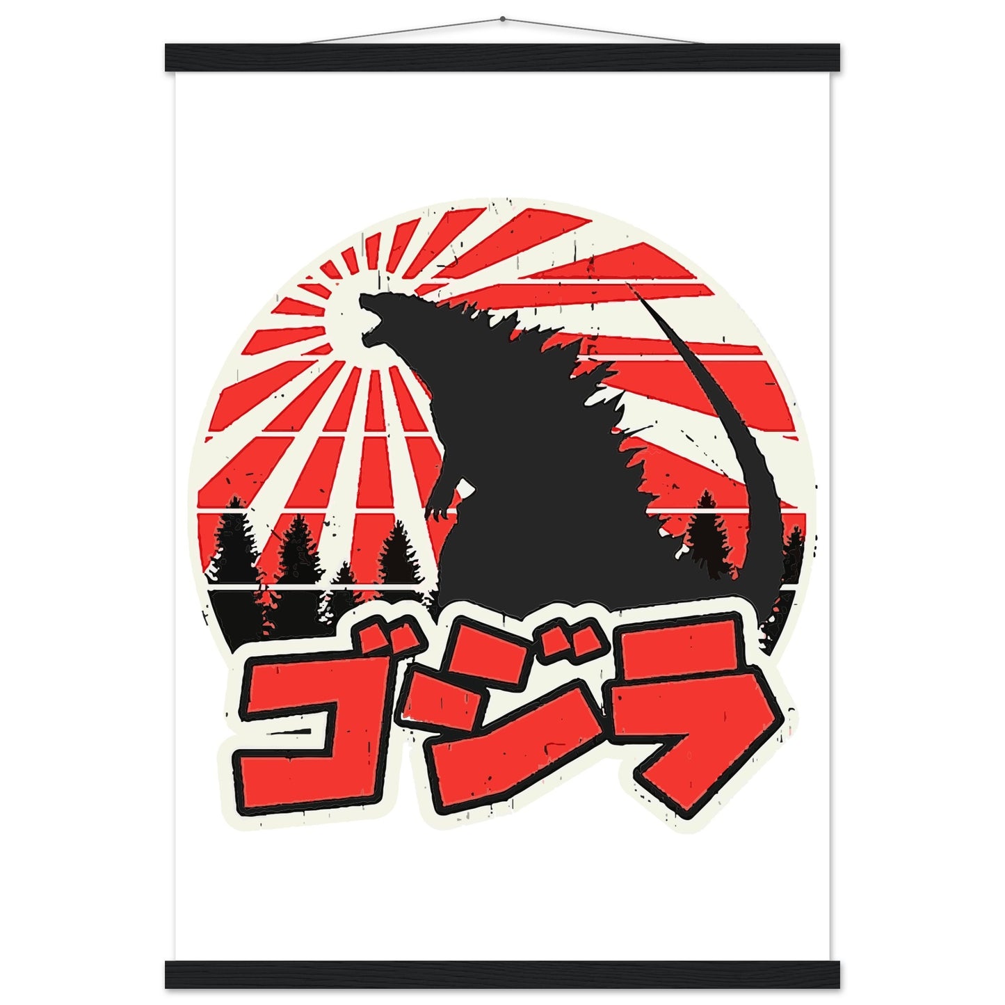 Film Plakat - Gojira - Godzilla Japan Artwork Platkat - Premium Mat Plakat med Hanger