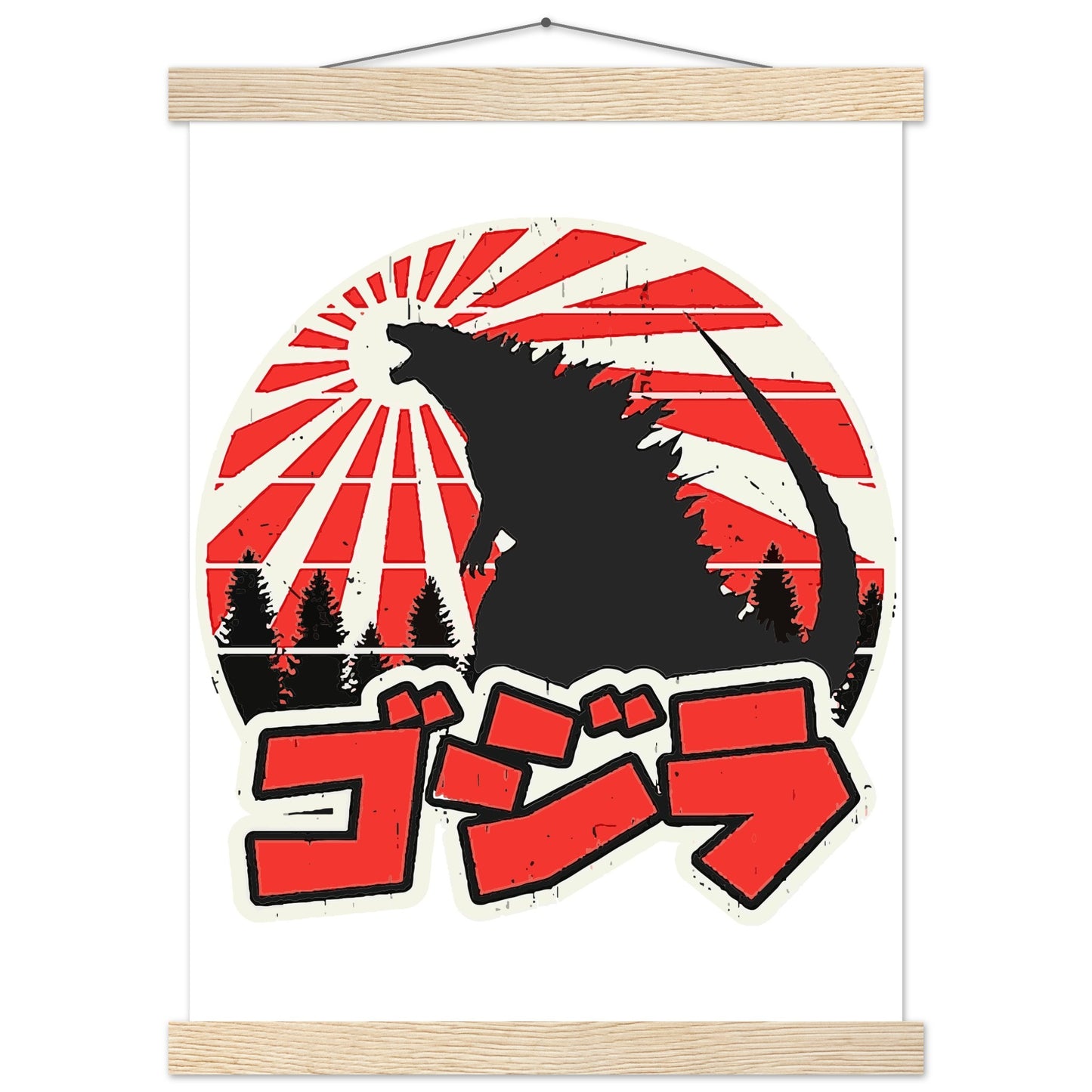 Film Plakat - Gojira - Godzilla Japan Artwork Platkat - Premium Mat Plakat med Hanger