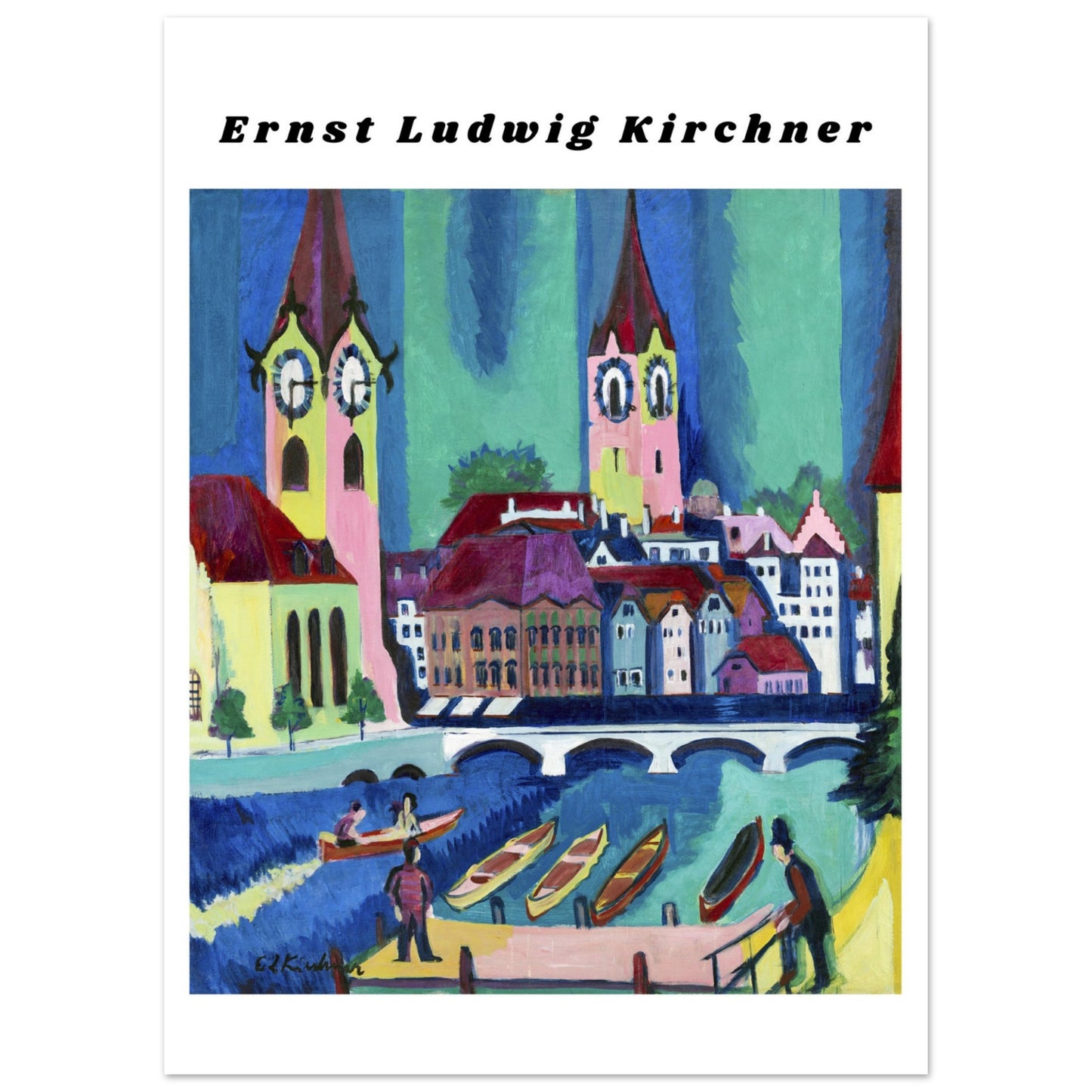 Poster - Ernst Ludwig Kirchner painting, vintage Zurich art print wall decoration