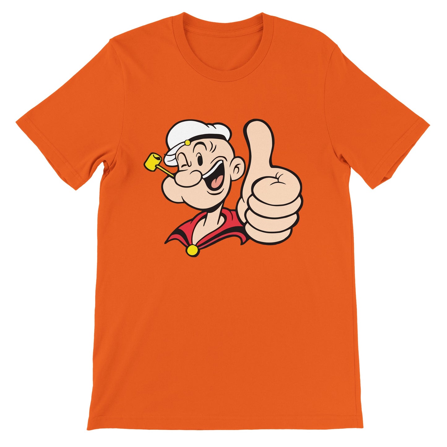 Popeye T-shirt - Popeye Thumbs Up Artwork - Premium Unisex T-shirt