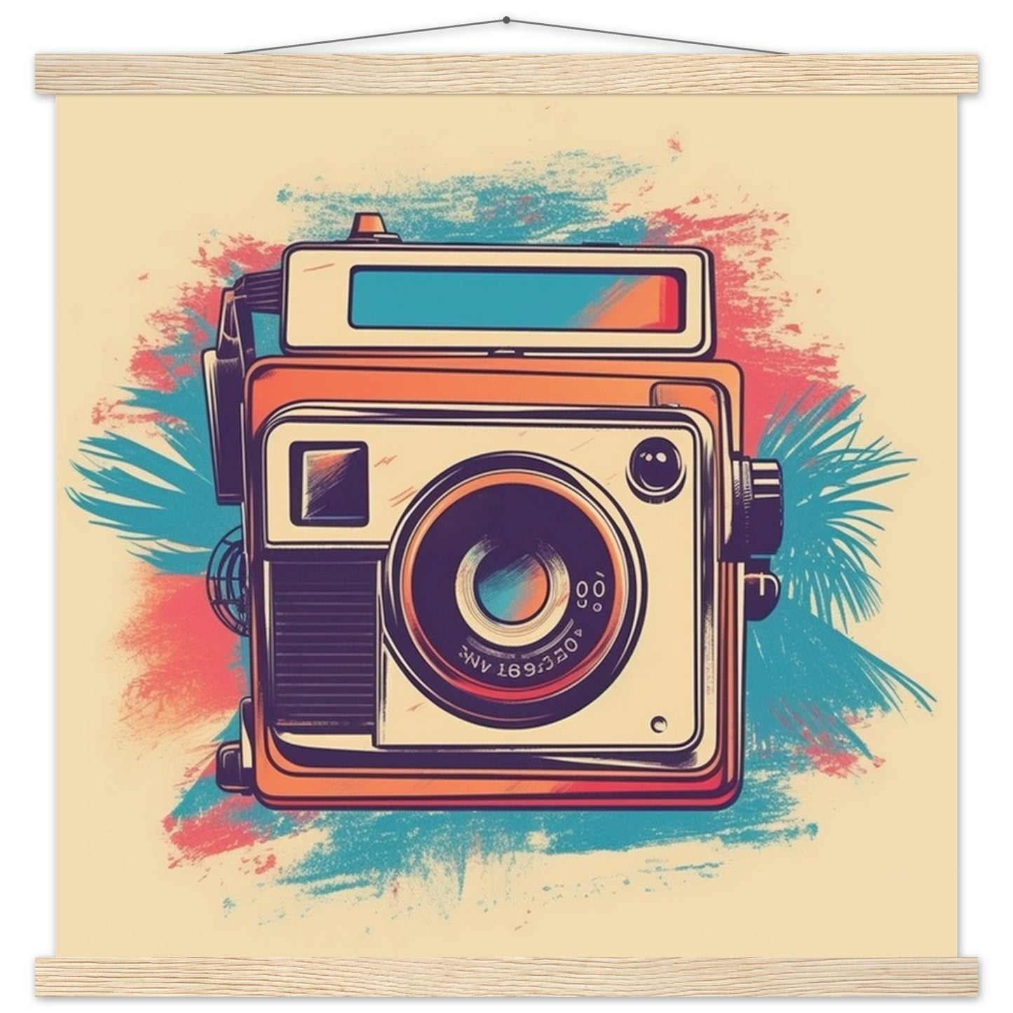 Poster – Polaroid-Kamera, Vintage-Kunstwerk Nummer 1 – Premium-Matte mit Aufhänger