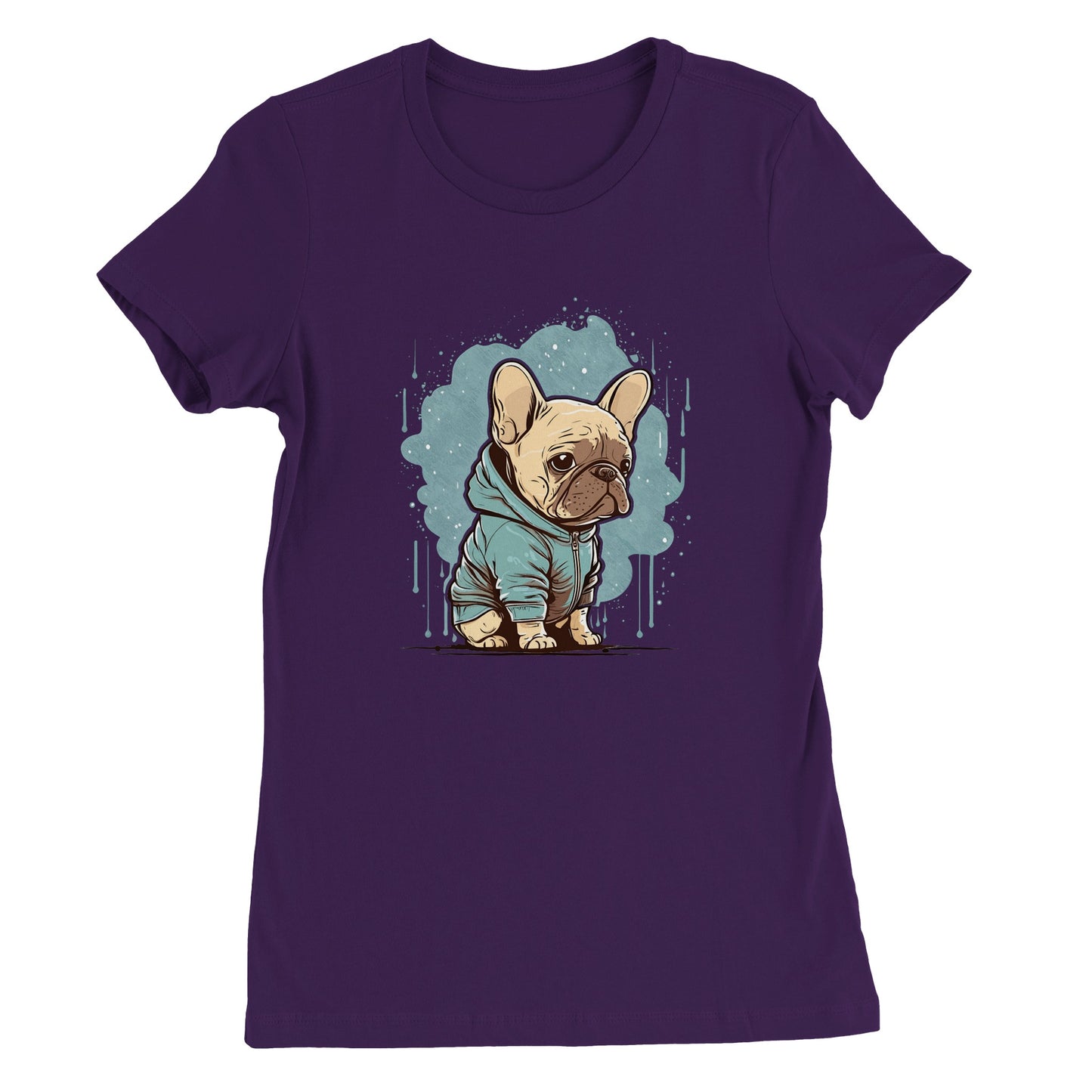 Kvinde T-shirt - Lys Fransk Bulldog Light Hoodie Artwork - Premium Kvinde T-shirt