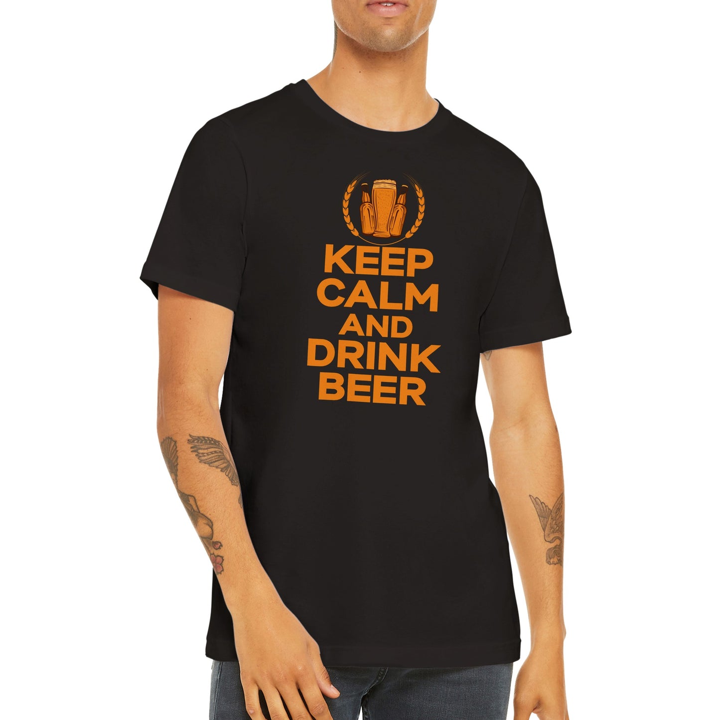 Sjove T-shirts - Keep Calm And Drink Beer - Premium Unisex T-shirt