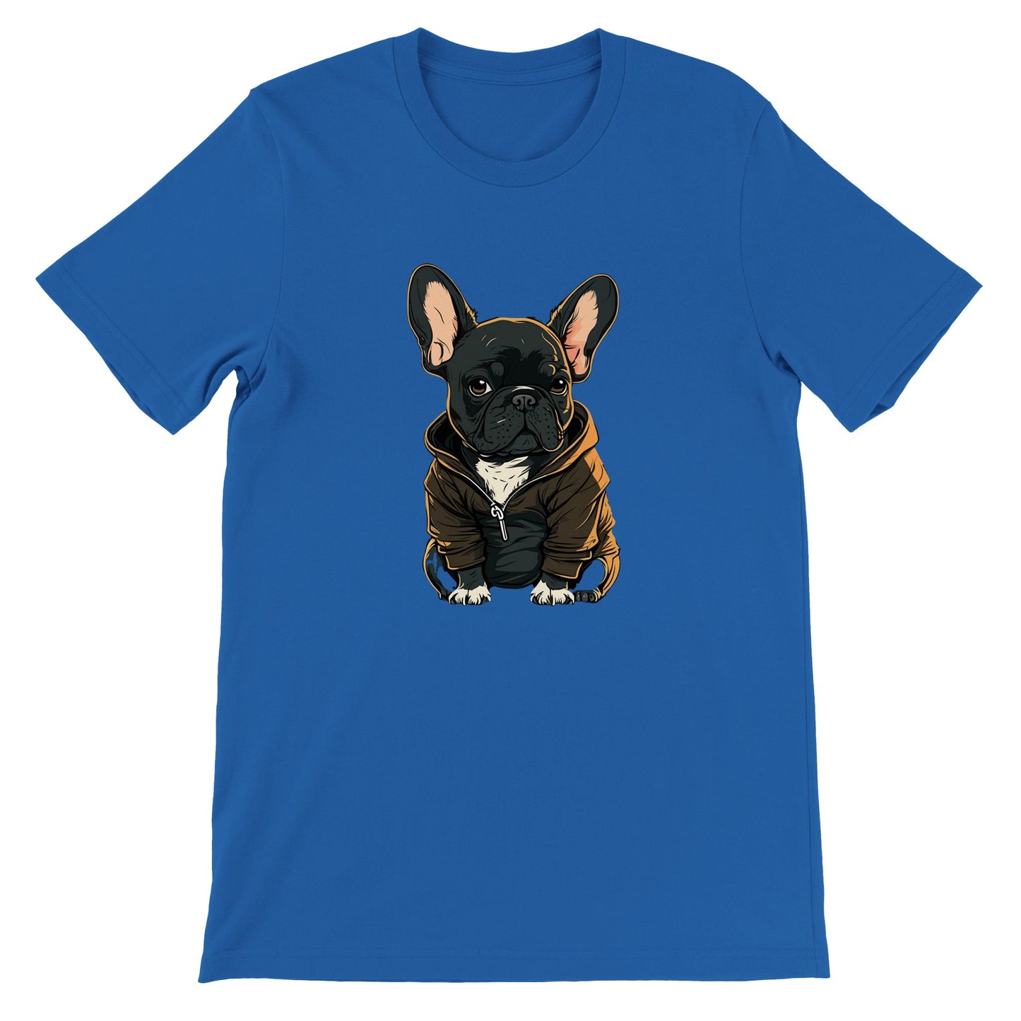 Dog T-Shirt - French Bulldog Dark Hoodie Artwork - Premium Unisex T-Shirt 