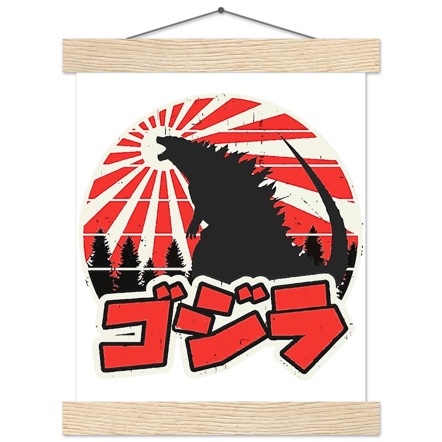 Film Plakat - Gojira - Godzilla Japan Artwork Platkat - Premium Mat Plakat med Hanger