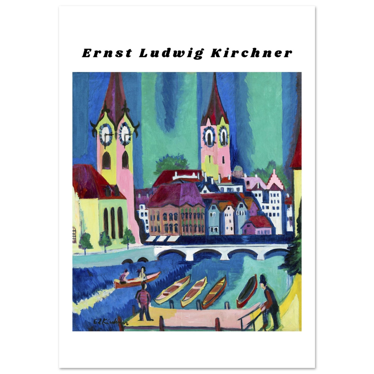 Poster - Ernst Ludwig Kirchner painting, vintage Zurich art print wall decoration