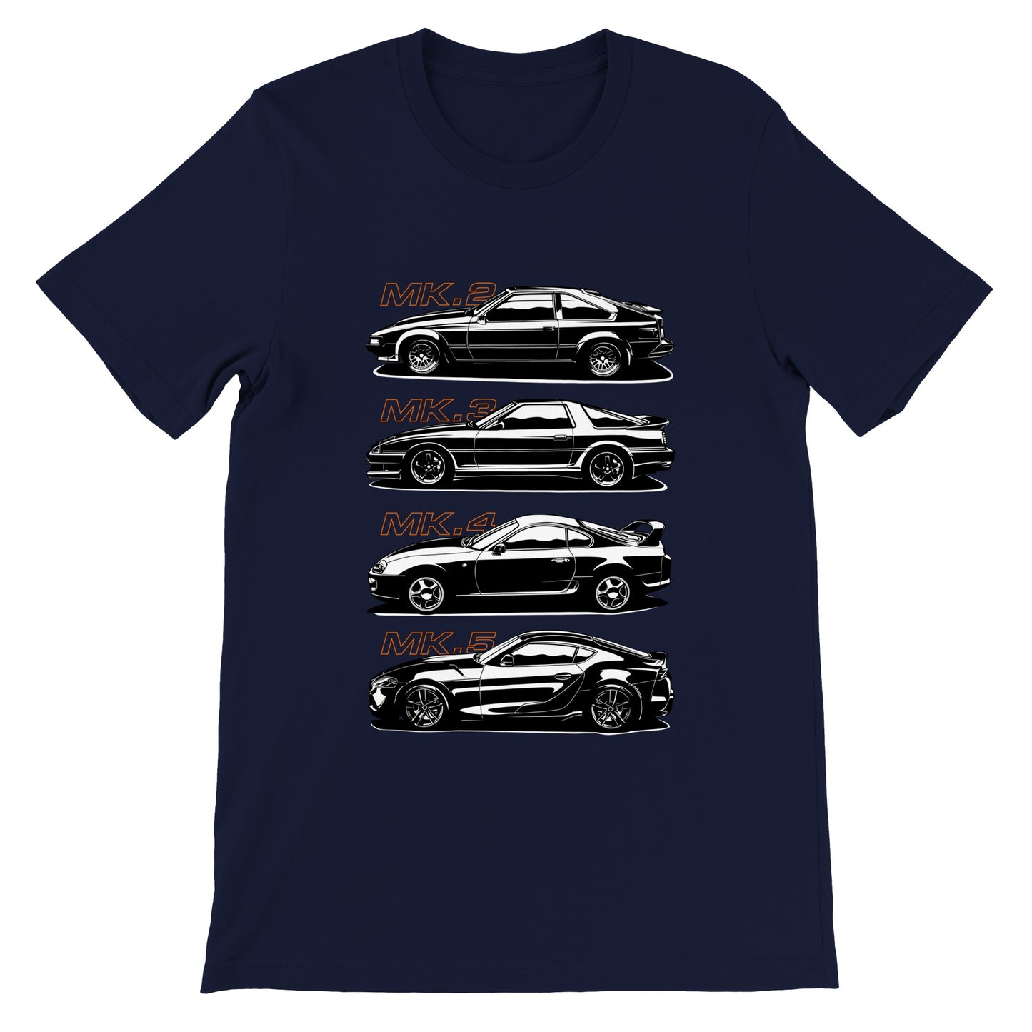 Car T-shirt - The History of Supra Artwork - Premium Unisex T-shirt 