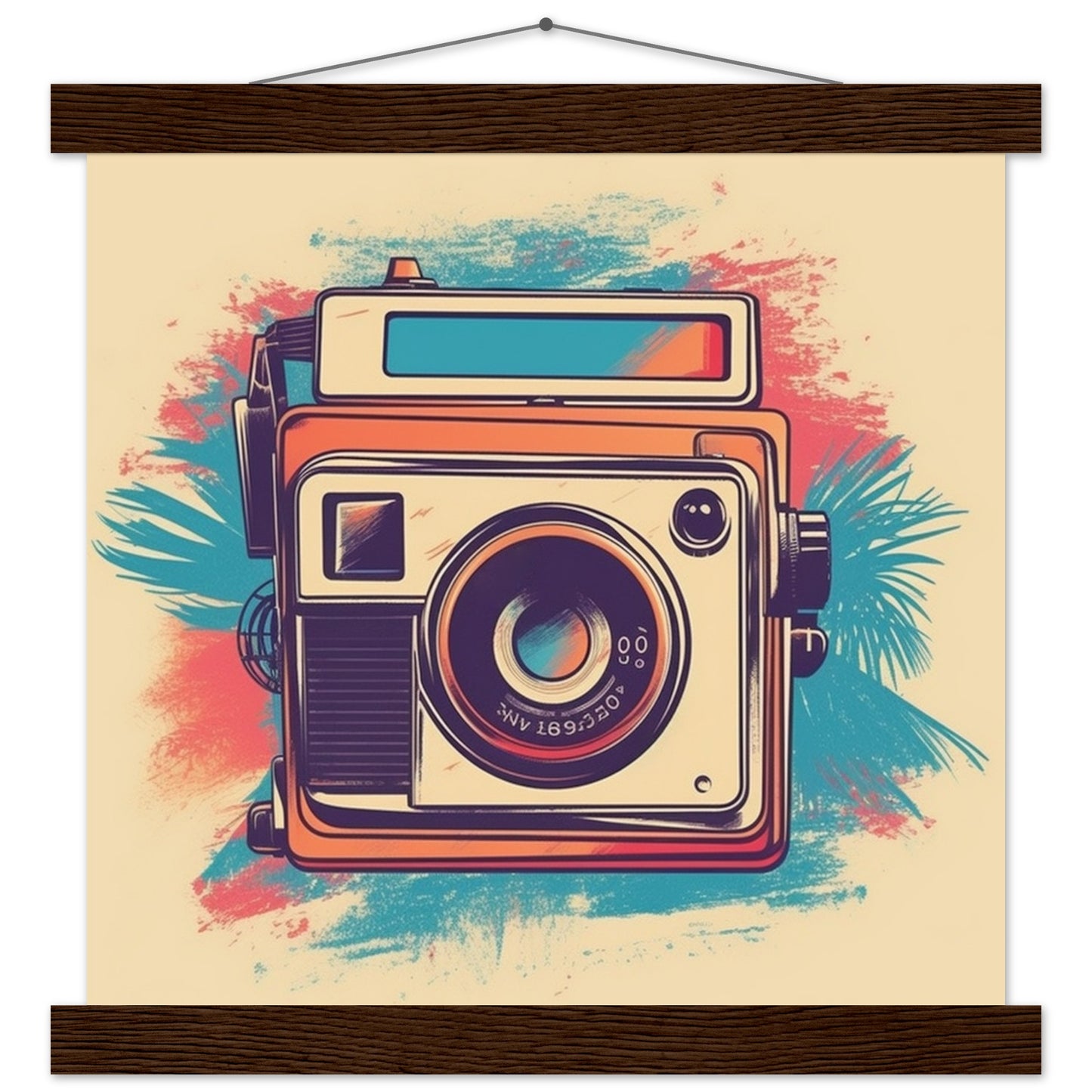 Poster – Polaroid-Kamera, Vintage-Kunstwerk Nummer 1 – Premium-Matte mit Aufhänger