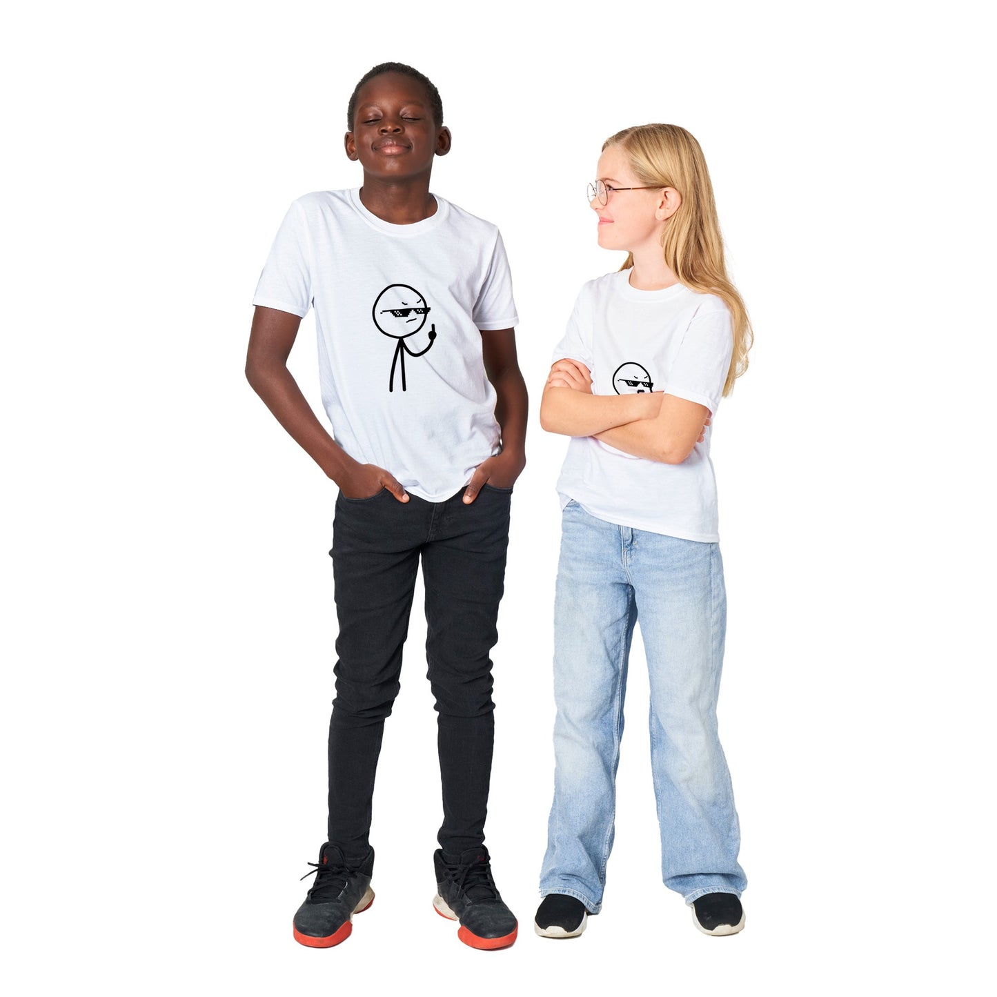Sjove T-shirts - Middlefinger Thug Artwork Drawing - Klassisk Børne T-shirt