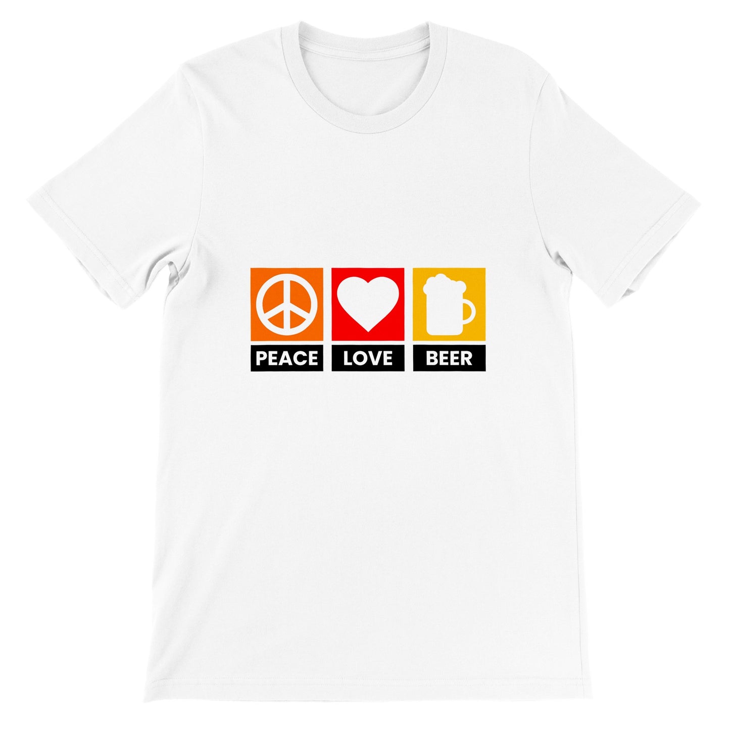 Sjove T-shirts - Peace Love Beer - Premium Unisex T-shirt