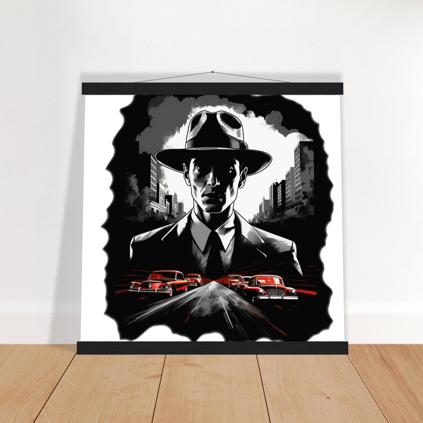 Poster – LA Noire Vintage-Kunstwerk – Premium-Matte mit Aufhänger 