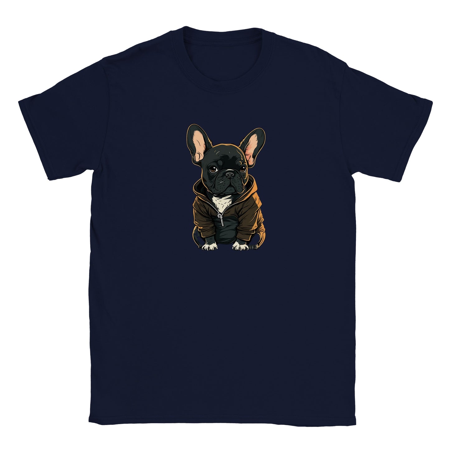 Hunde-T-Shirt – Französische Bulldogge, dunkles Hoodie-Kunstwerk – klassisches Kinder-T-Shirt 