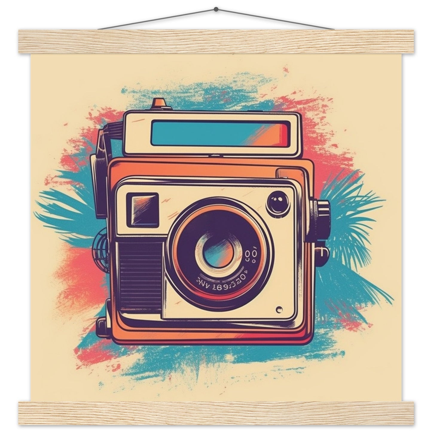 Poster – Polaroid-Kamera, Vintage-Kunstwerk Nummer 1 – Premium-Matte mit Aufhänger