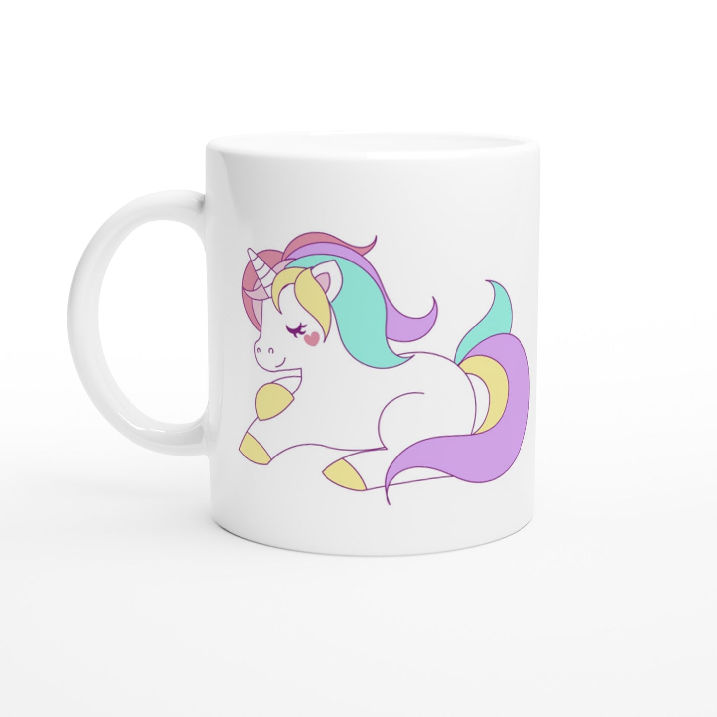 Kunstwerk-Tasse – Einhorn-Kunstwerk Nummer 1 – weiße Keramiktasse, 330 ml