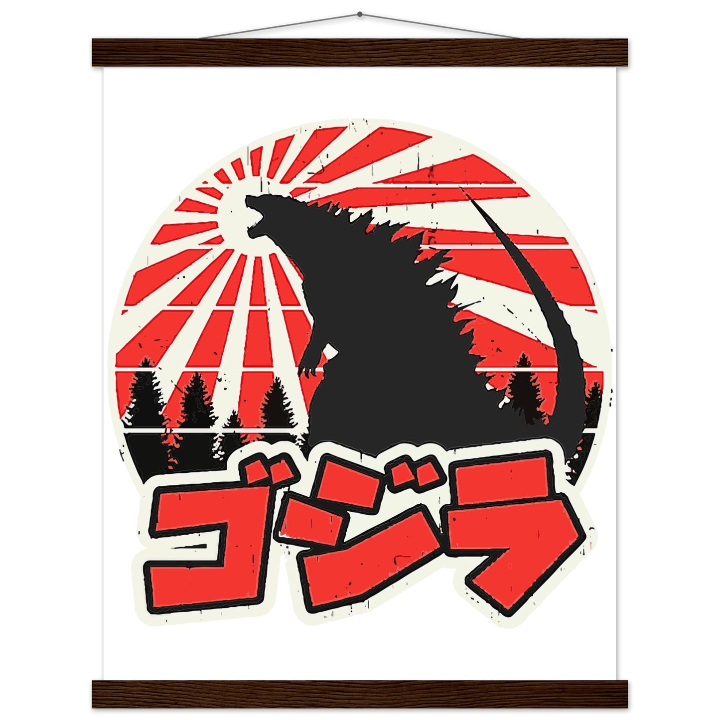 Film Plakat - Gojira - Godzilla Japan Artwork Platkat - Premium Mat Plakat med Hanger