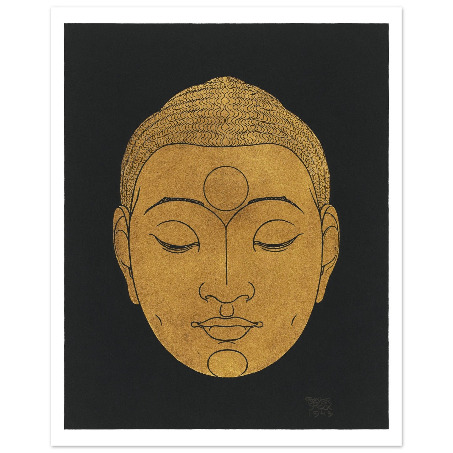 Plakat - Vintage Art Head Buddha - Remix Reijer Stolk