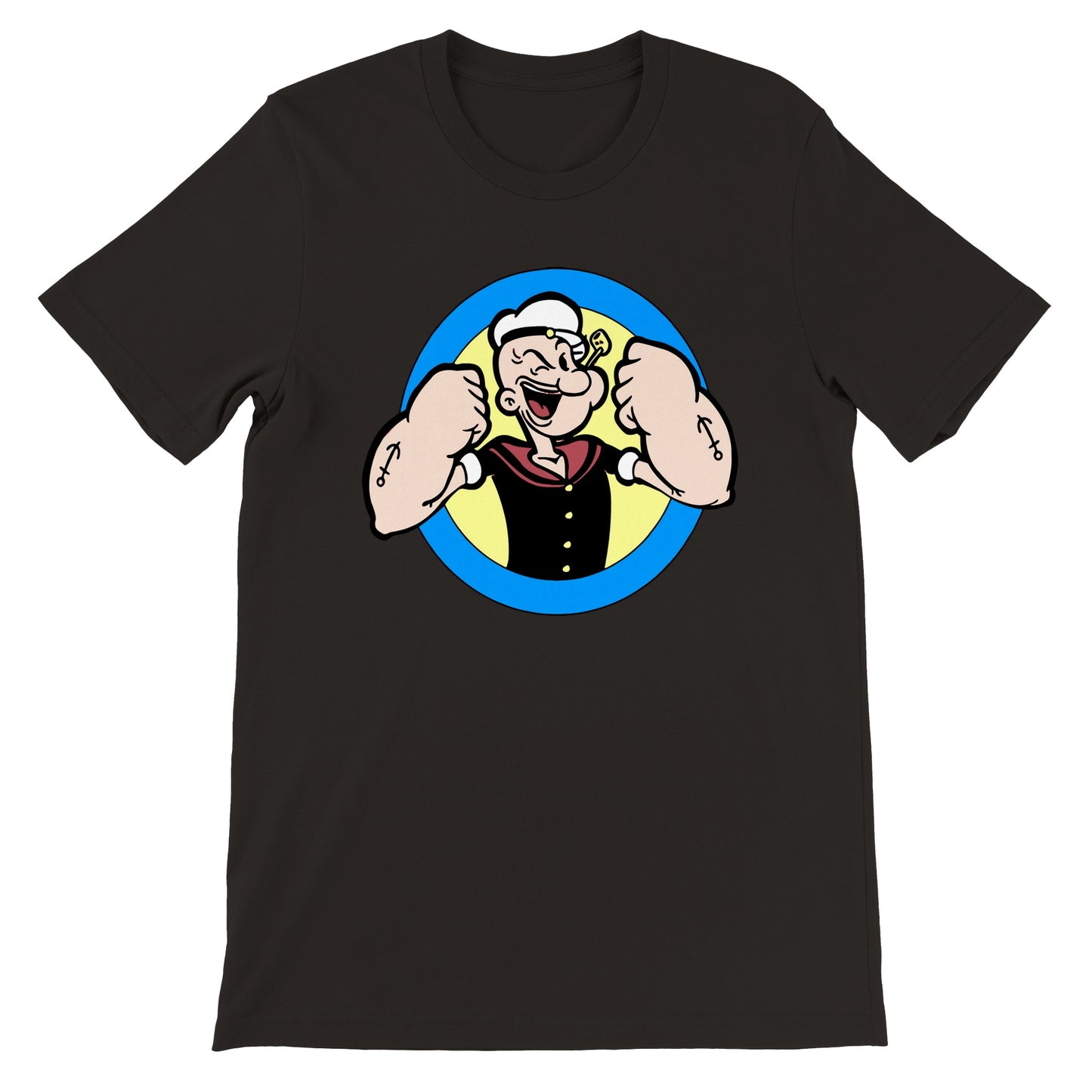 Popeye T-Shirt – Popeye Strong Arms Artwork – Premium Unisex T-Shirt 