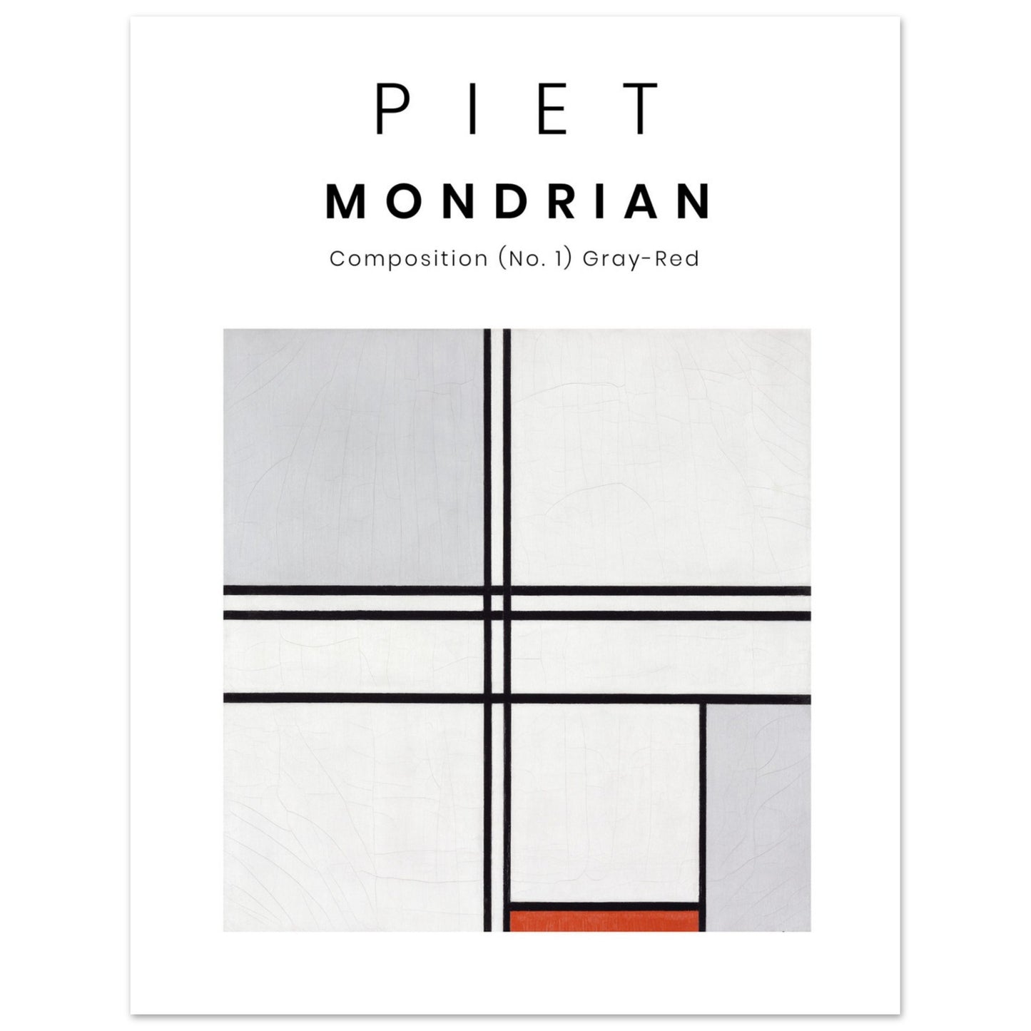 Poster - Piet Mondrian - Grey-Red painting (1935). Original from The Art Institute of Chicago. 