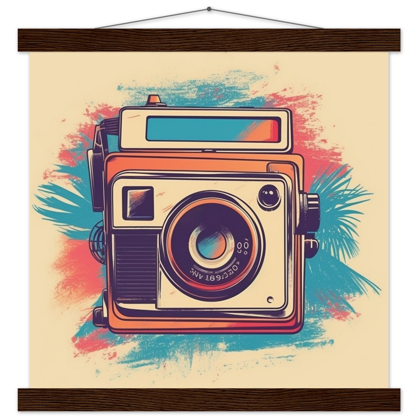 Poster – Polaroid-Kamera, Vintage-Kunstwerk Nummer 1 – Premium-Matte mit Aufhänger