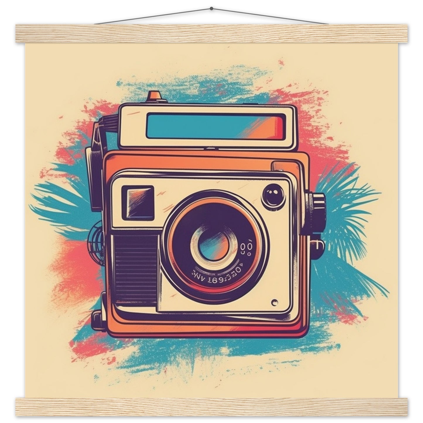 Poster – Polaroid-Kamera, Vintage-Kunstwerk Nummer 1 – Premium-Matte mit Aufhänger