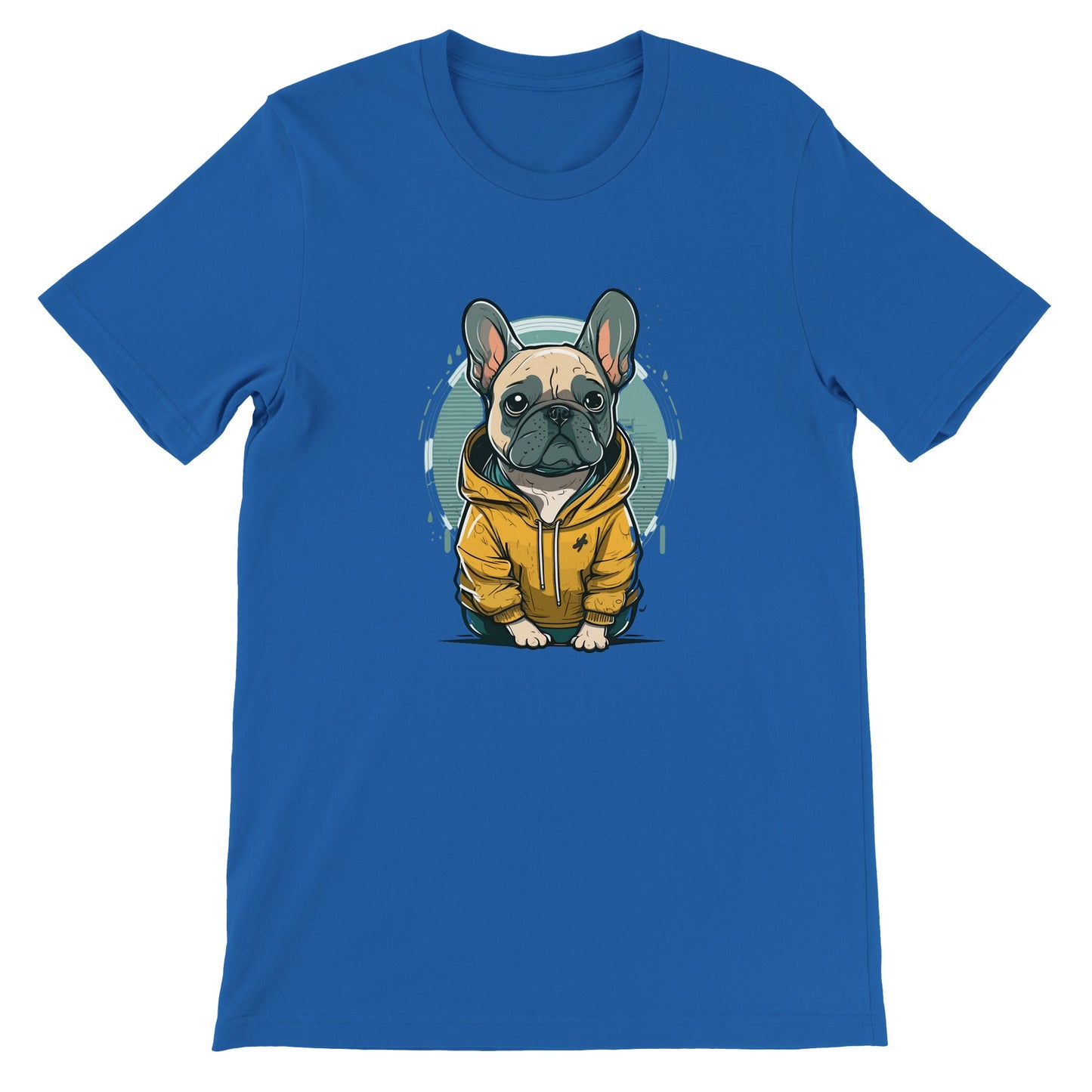 Hunde T-shirt - Fransk Bulldog Lys og Gul hoodie Artwork - Premium Unisex T-shirt